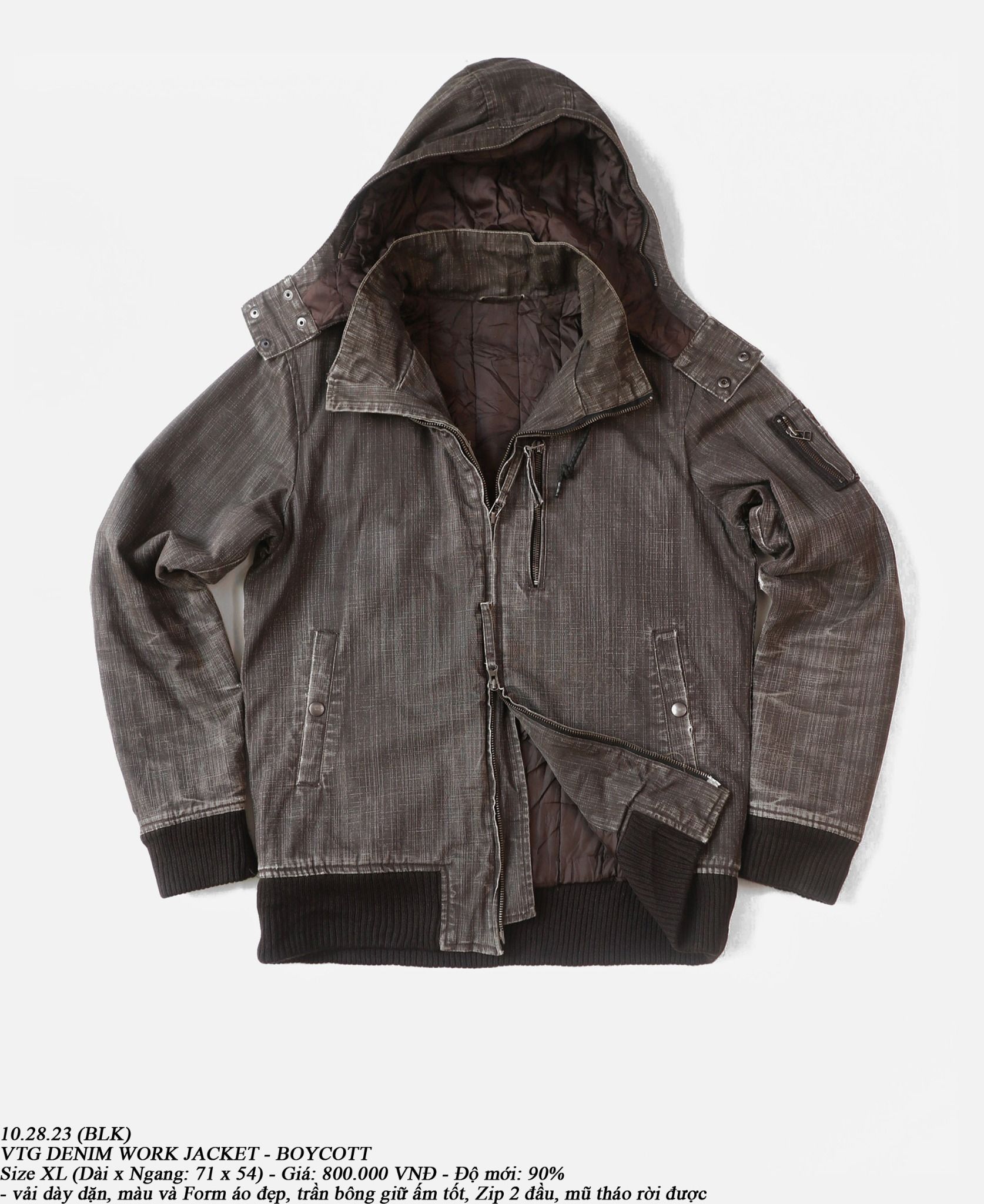 10.27.23 - VTG DENIM WORK JACKET - BOYCOTT