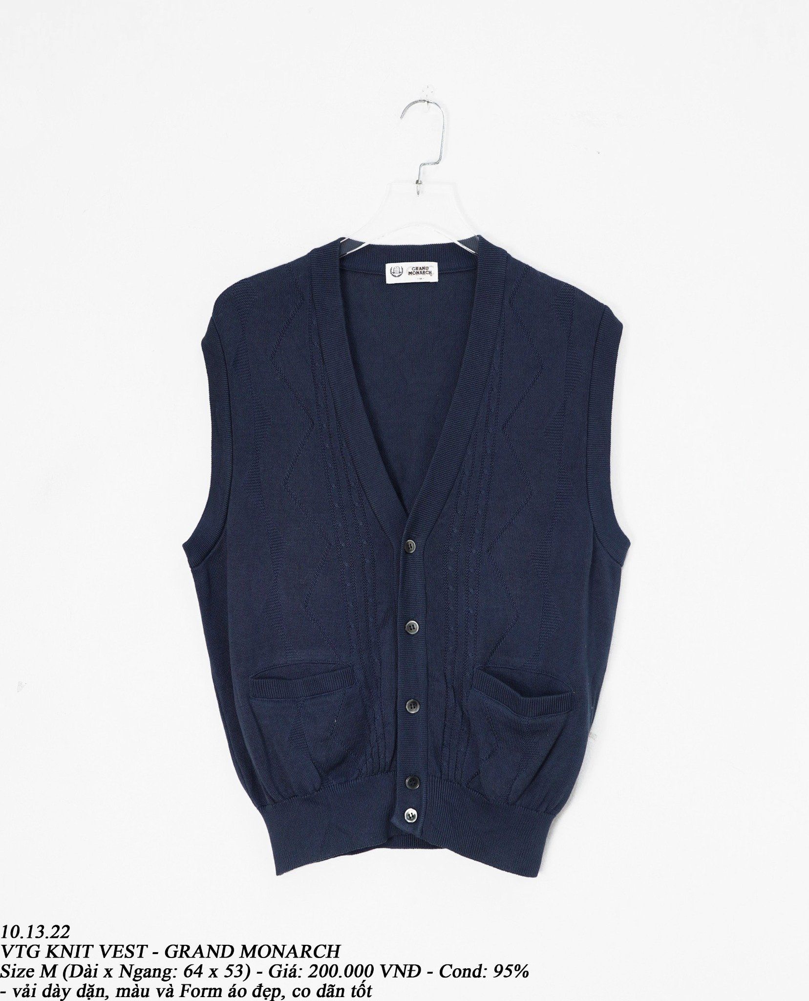 10.13.22 - VTG KNIT VEST - GRAND MONARCH