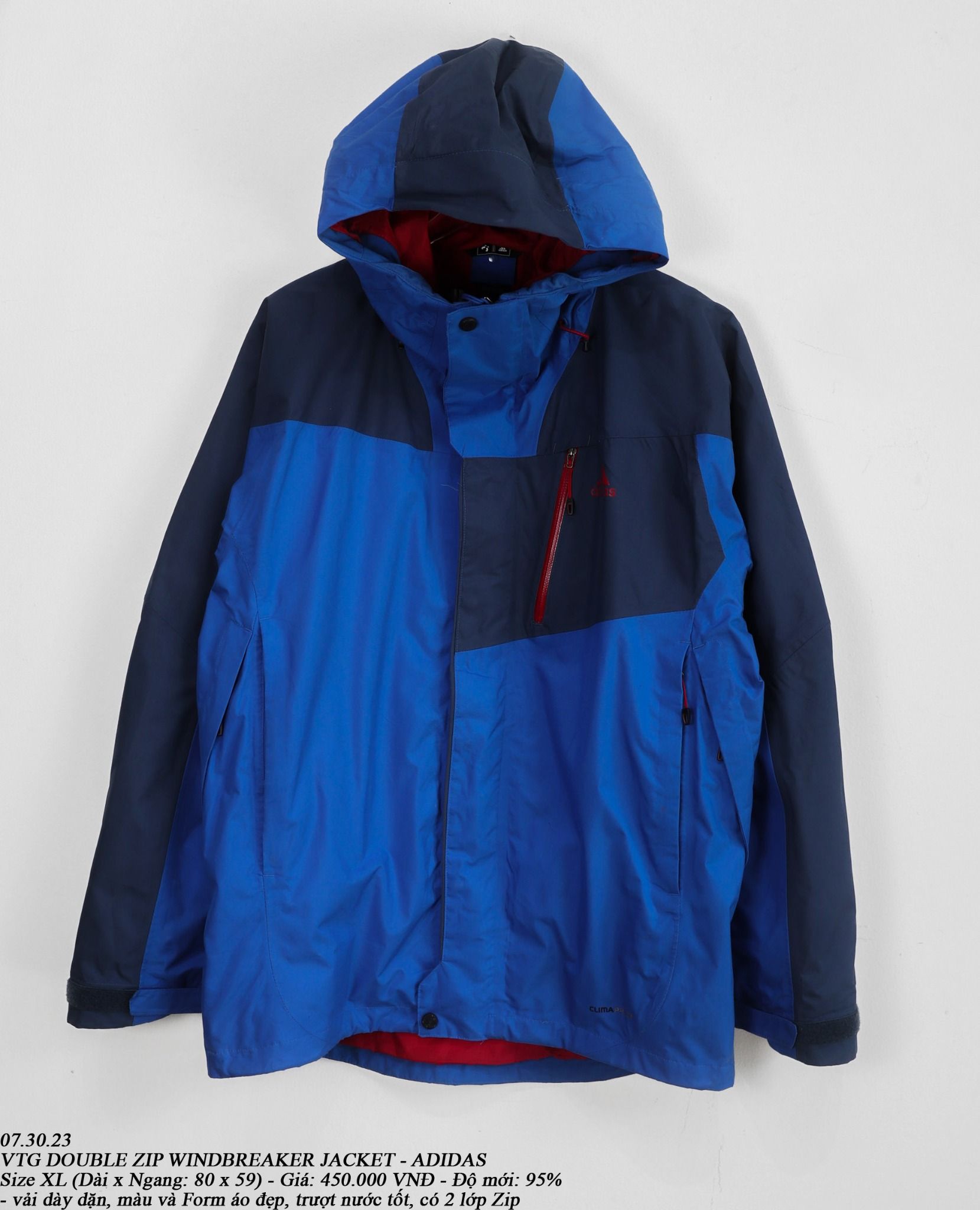07.30.23 - VTG DOUBLE ZIP WINDBREAKER JACKET - ADIDAS