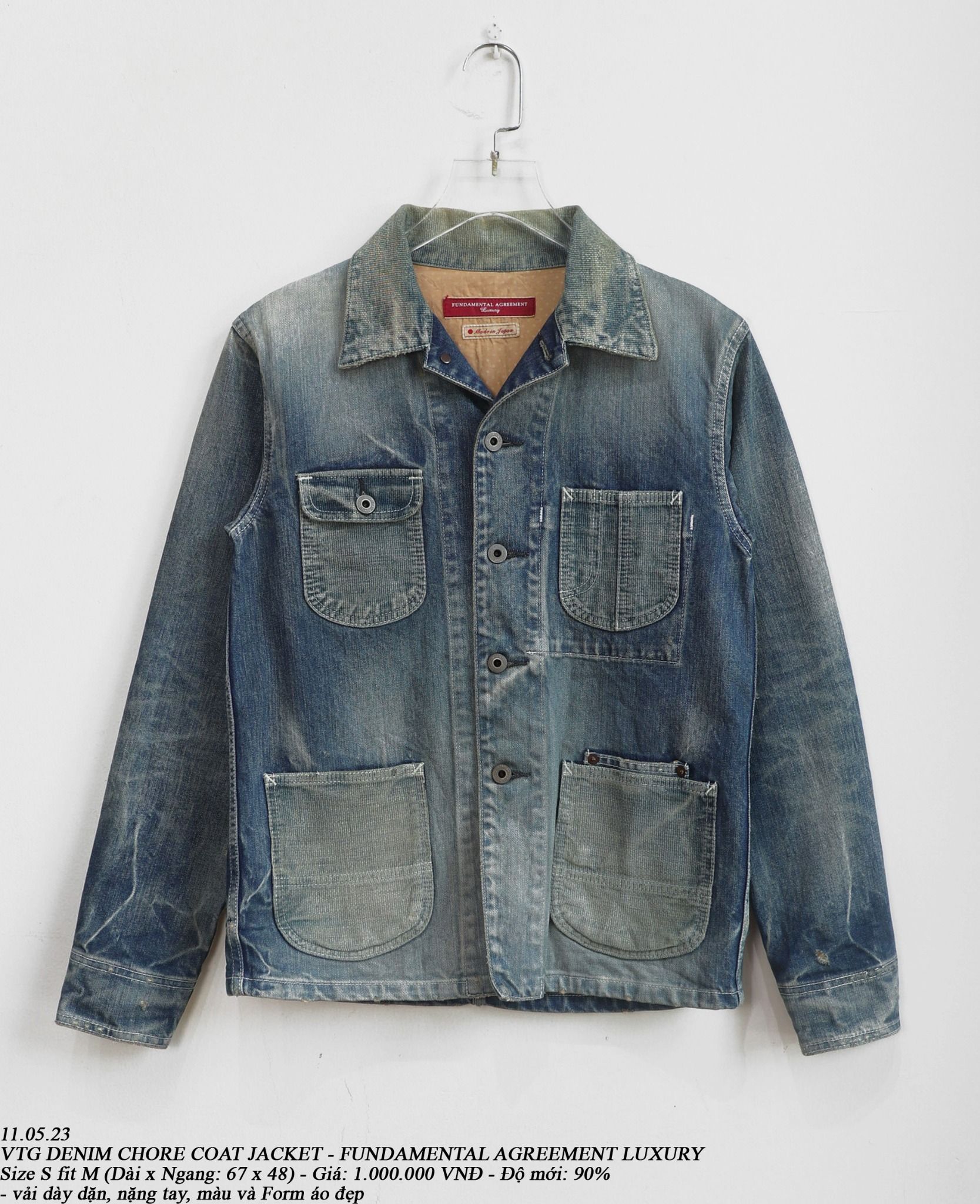 11.05.23 - VTG DENIM CHORE COAT JACKET - FUNDAMENTAL AGREEMENT LUXURY