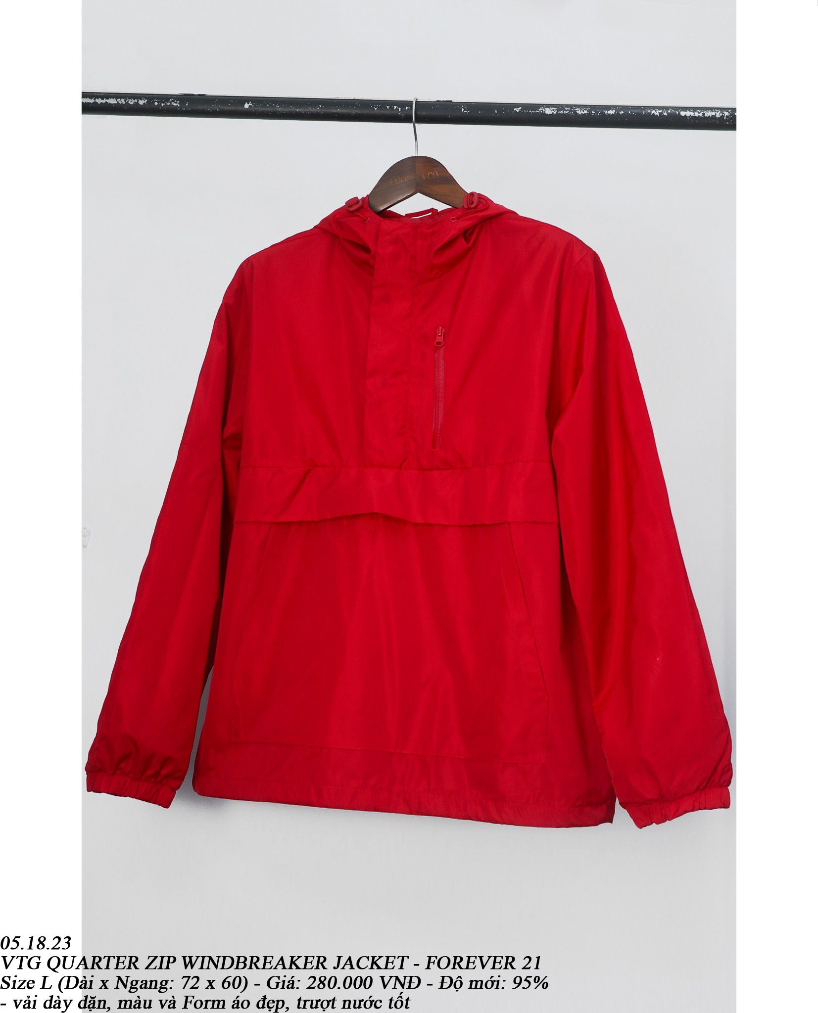 05.18.23 - VTG QUARTER ZIP WINDBREAKER JACKET - FOREVER 21