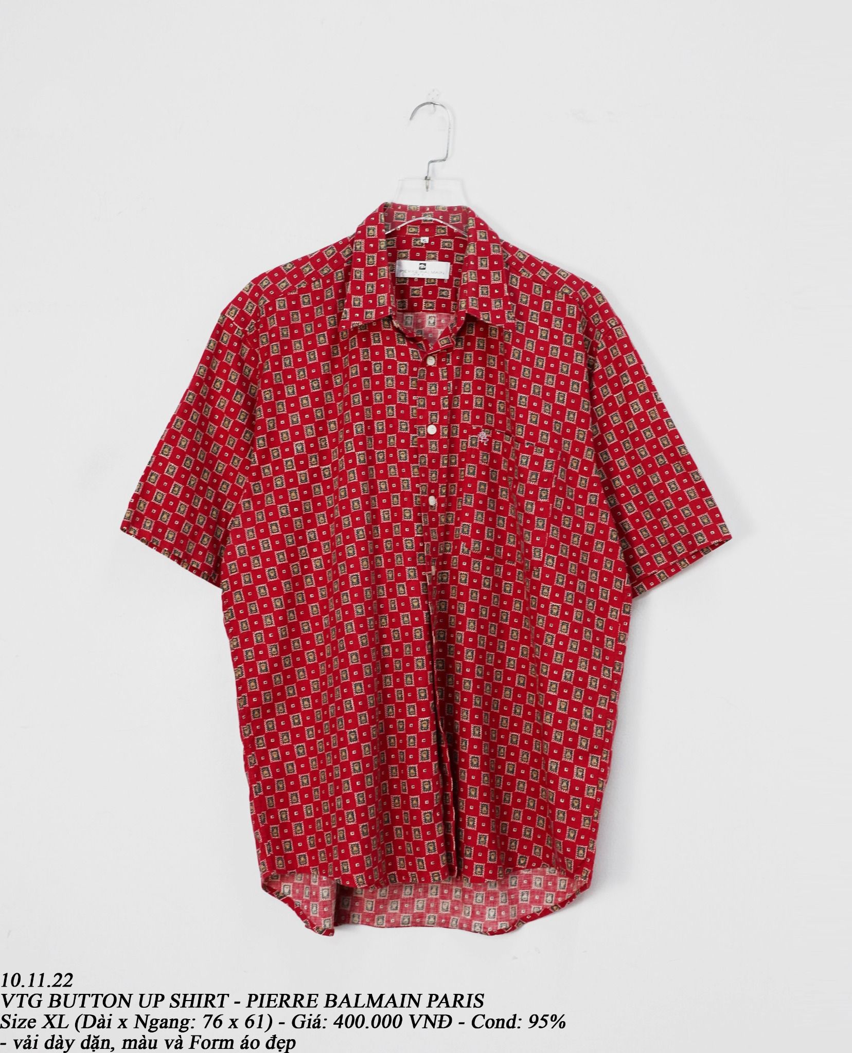 10.11.22 - VTG BUTTON UP SHIRT - PIERRE BALMAIN PARIS