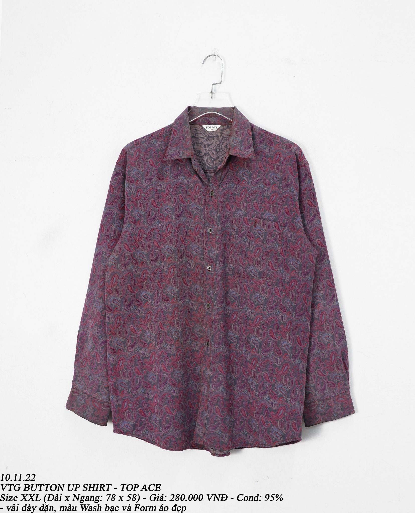 10.11.22 - VTG BUTTON UP SHIRT - TOP ACE