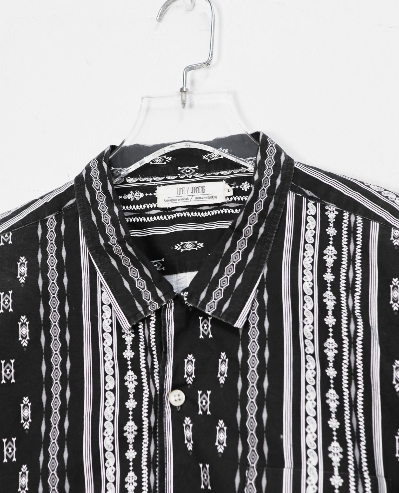 10.11.22 - VTG BUTTON UP SHIRT - TIMELY WARNING