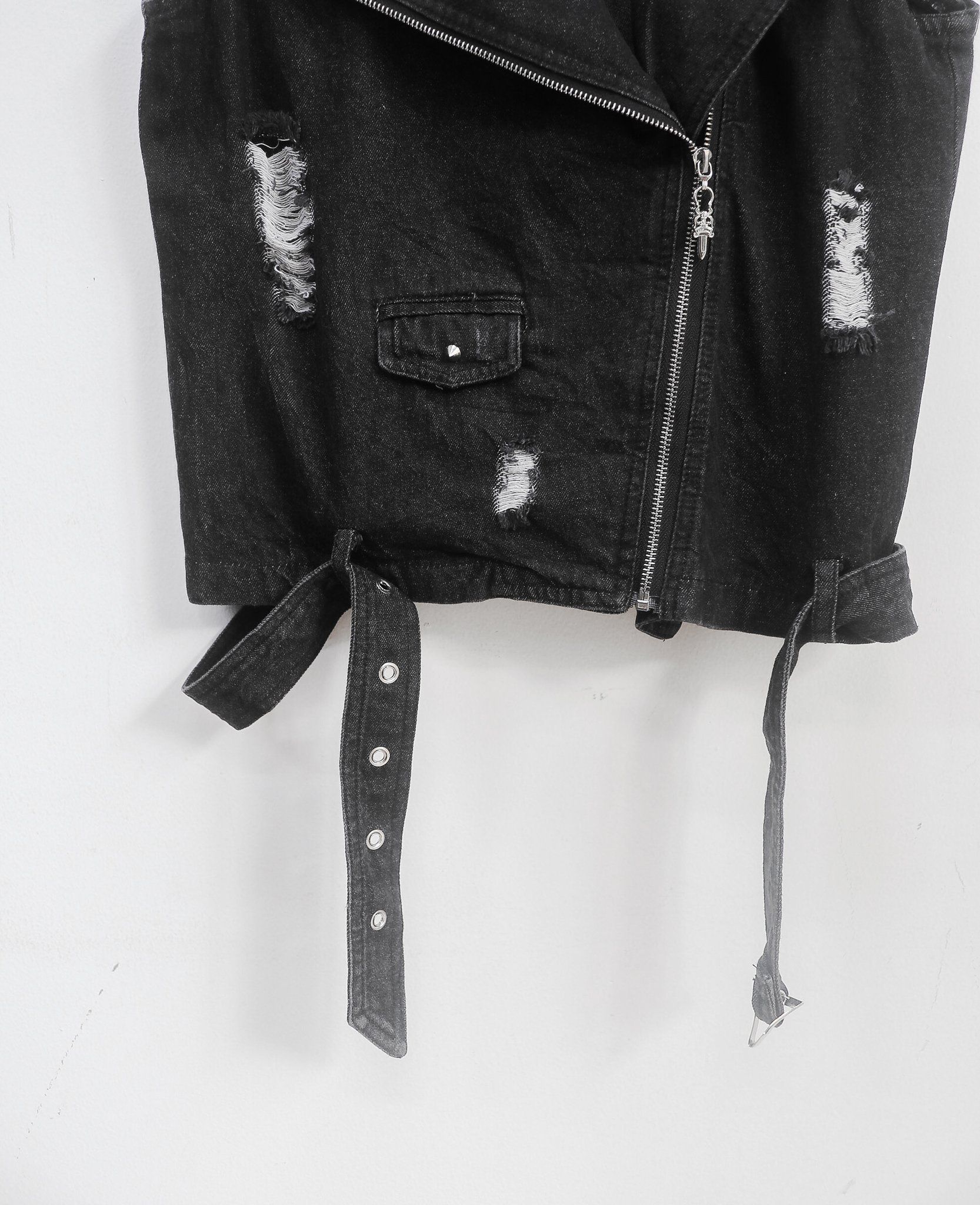 10.13.24 - VTG DENIM BIKER VEST JACKET - XL - YS