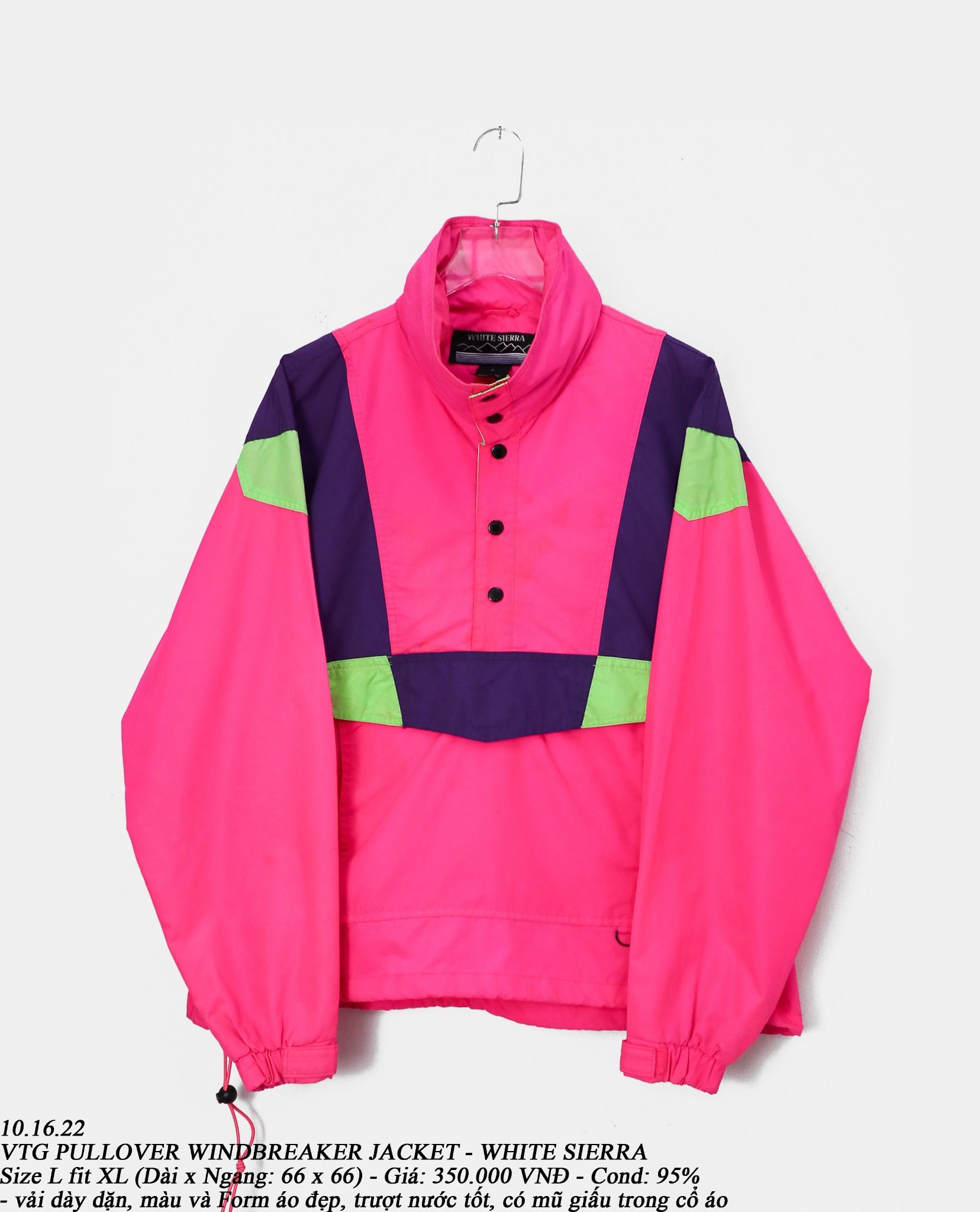 10.16.22 - VTG PULLOVER WINDBREAKER JACKET - WHITE SIERRA