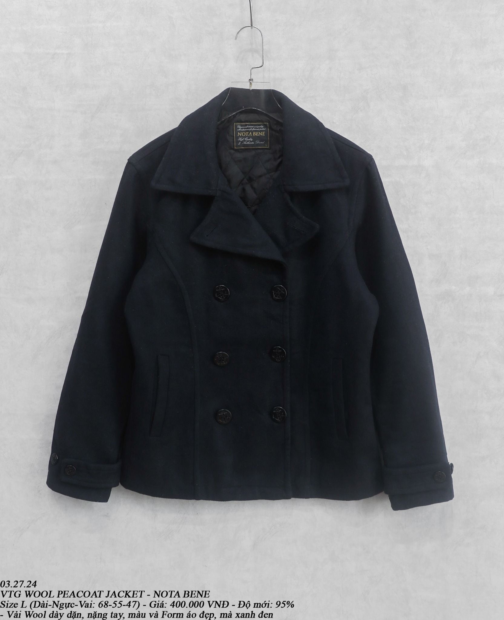 03.27.24 - VTG WOOL PEACOAT JACKET - NOTA BENE
