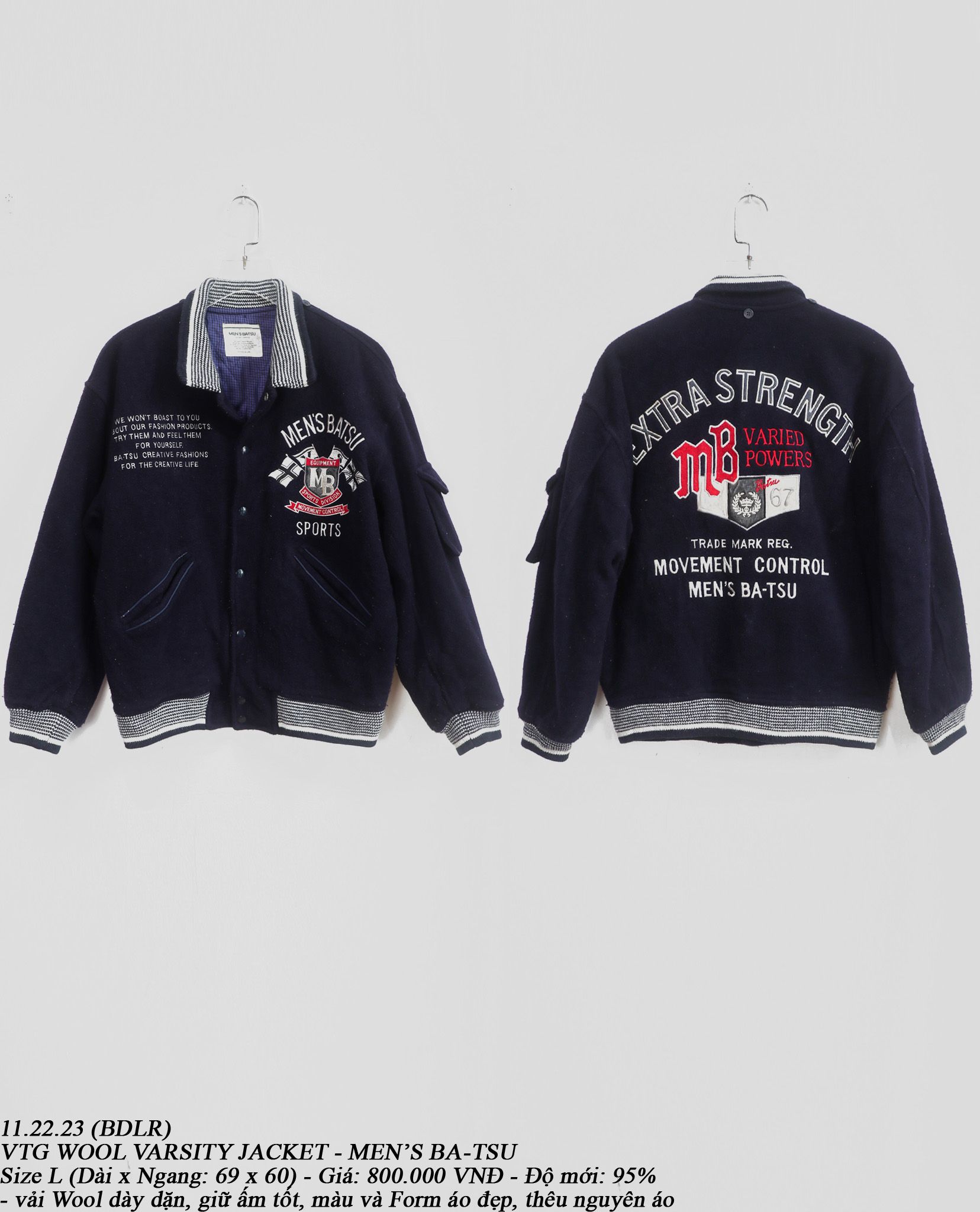 11.22.23 - VTG WOOL VARSITY JACKET - MEN'S BA-TSU
