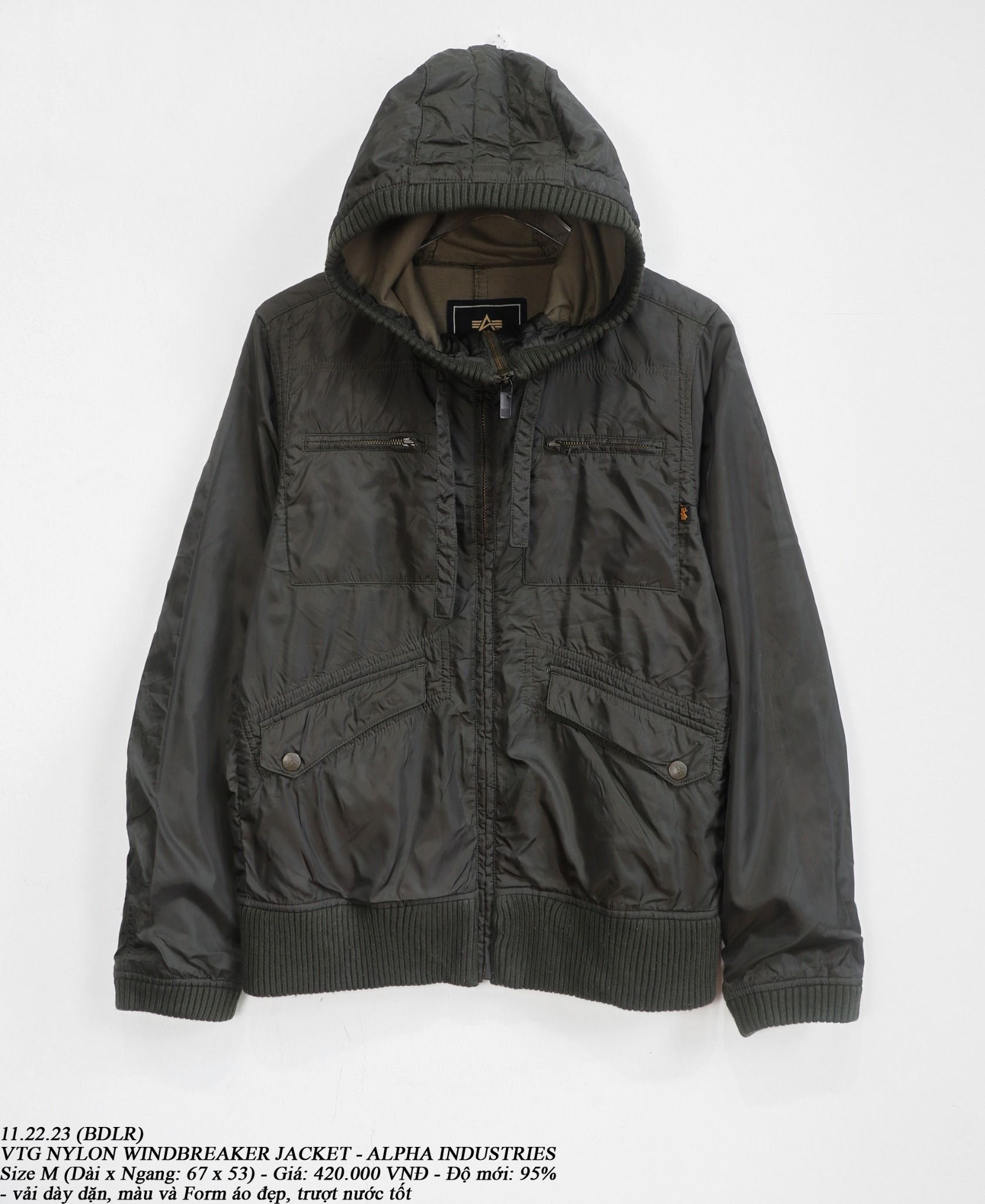 11.22.23 - VTG NYLON WINDBREAKER JACKET - ALPHA INDUSTRIES