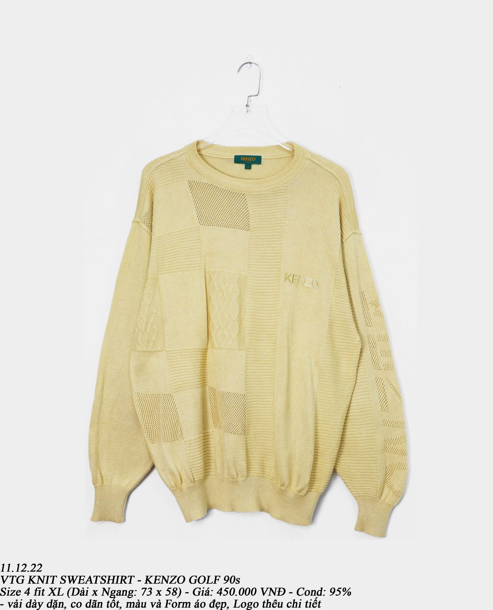 11.12.22 - VTG KNIT SWEATSHIRT - KENZO GOLF 90s