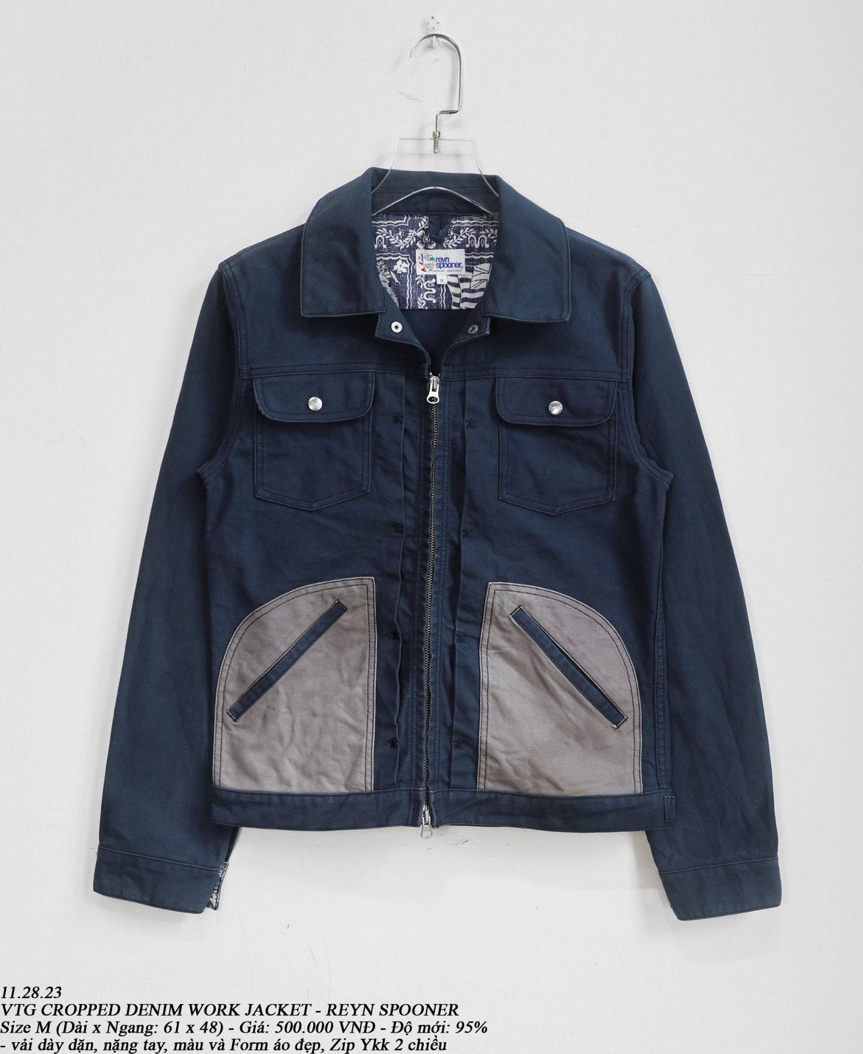 11.28.23 - VTG CROPPED DENIM WORK JACKET - REYN SPOONER