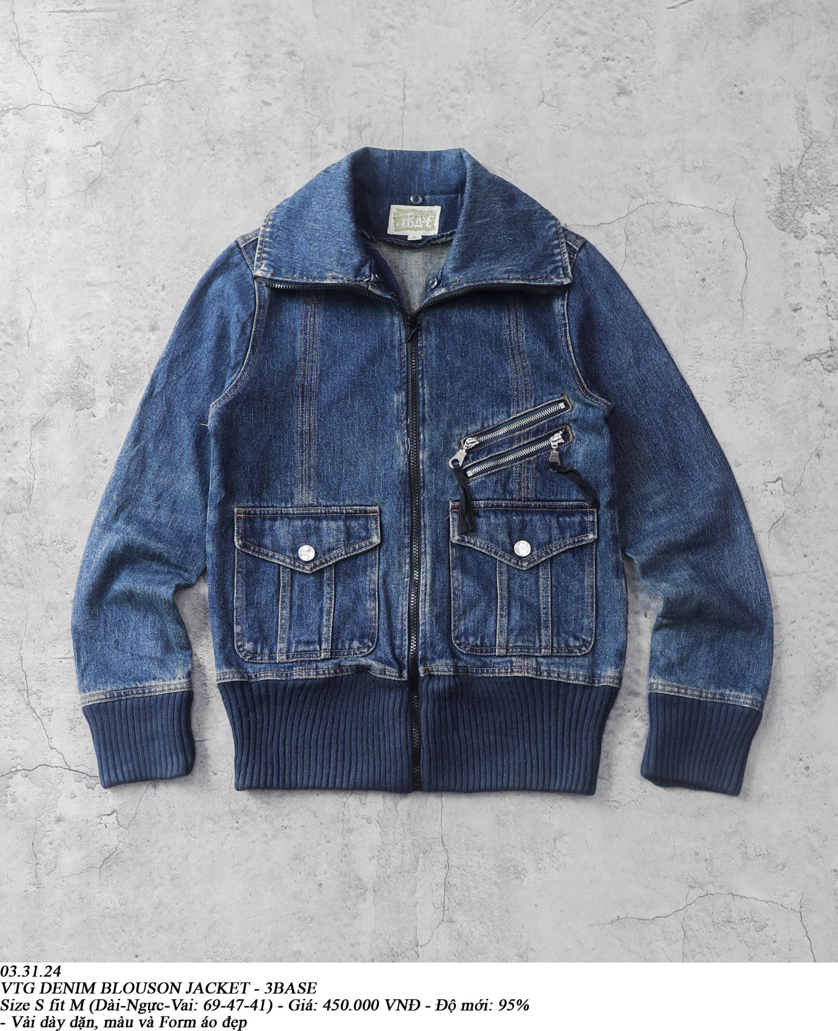 03.31.24 - VTG BLOUSON DENIM JACKET - 3BASE