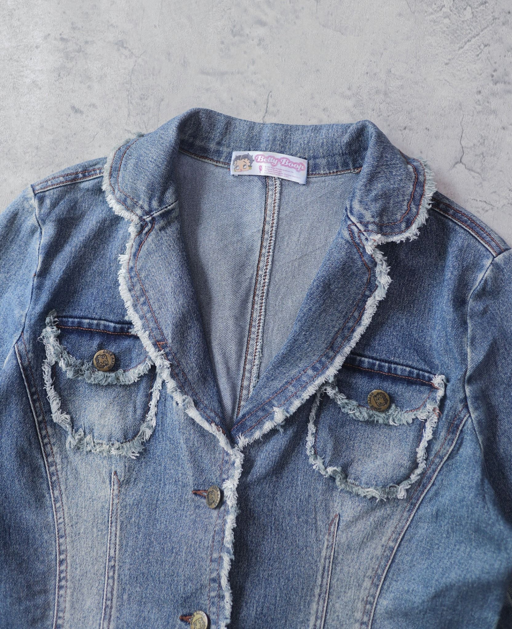 03.31.24 - VTG DENIM BLAZER JACKET - BETTY BOOP 2003
