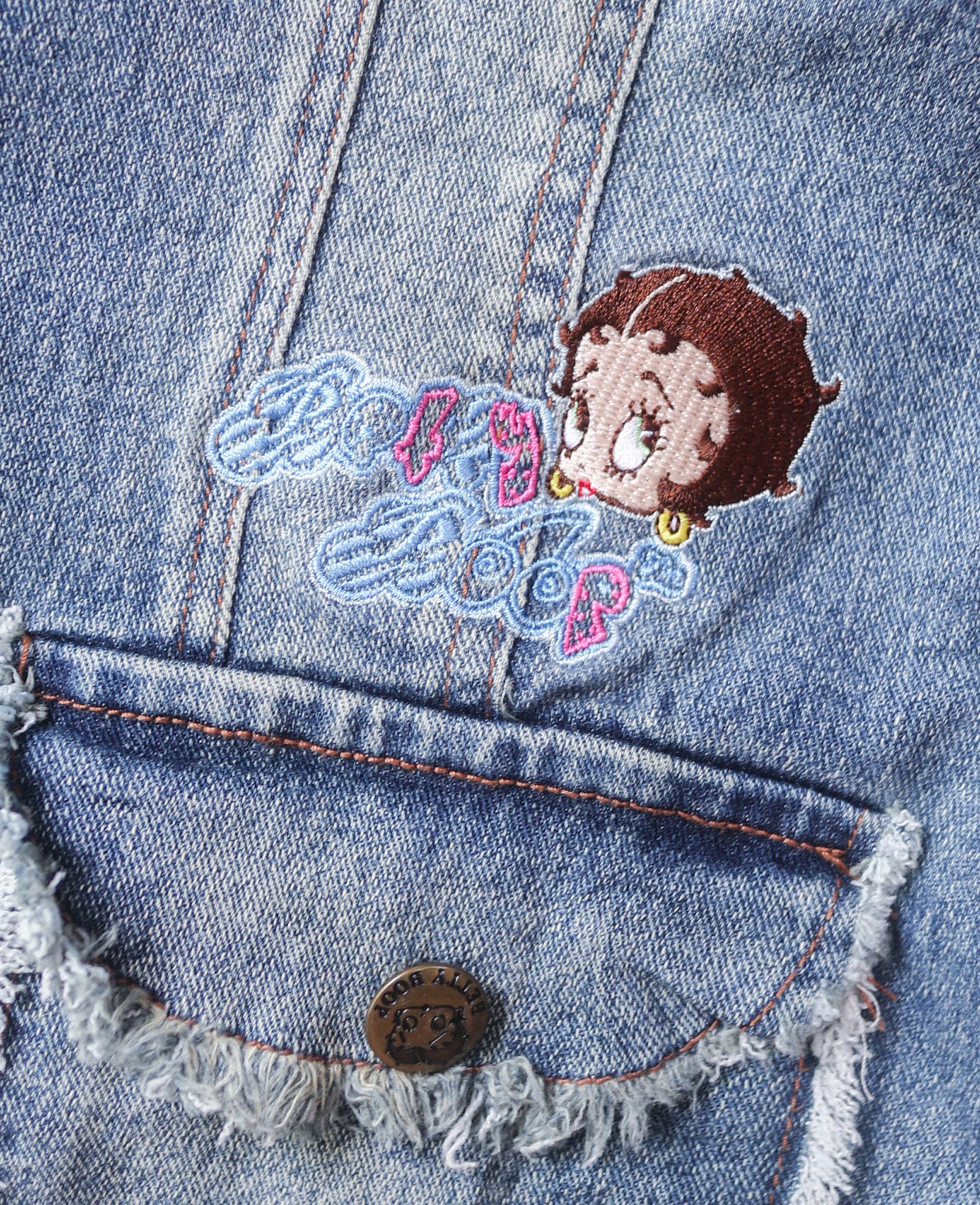 03.31.24 - VTG DENIM BLAZER JACKET - BETTY BOOP 2003
