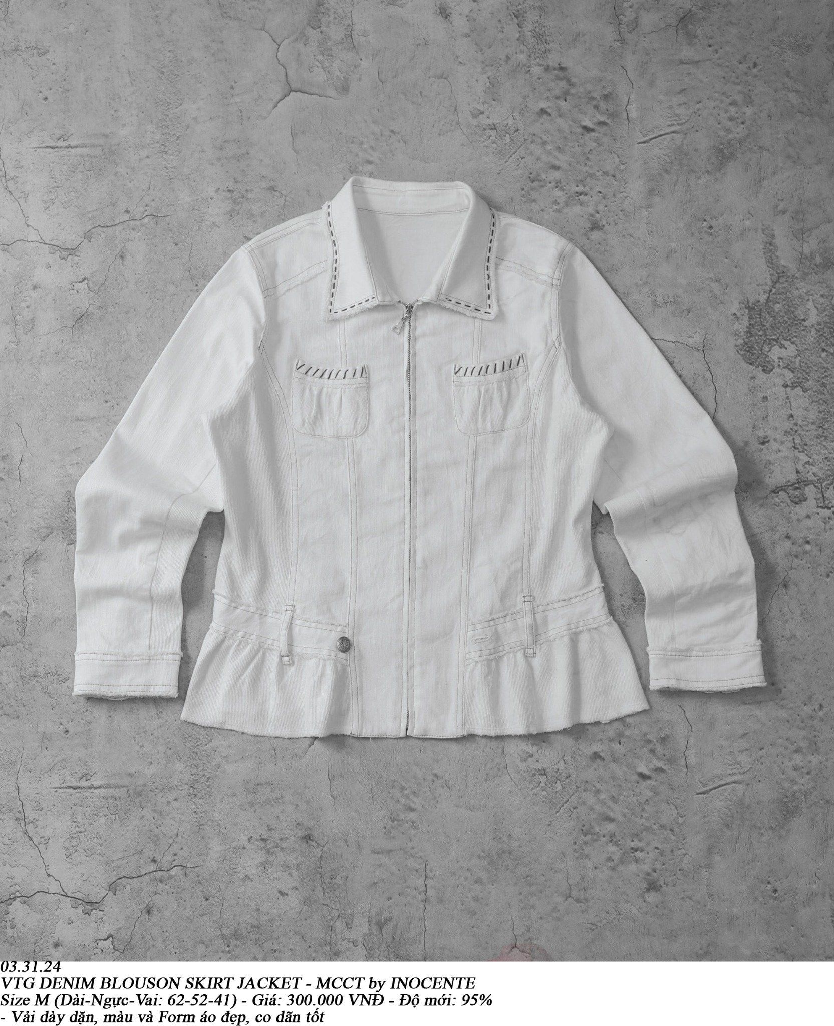 03.31.24 - VTG DENIM BLOUSON SKIRT JACKET - MCCT by INOCENTE