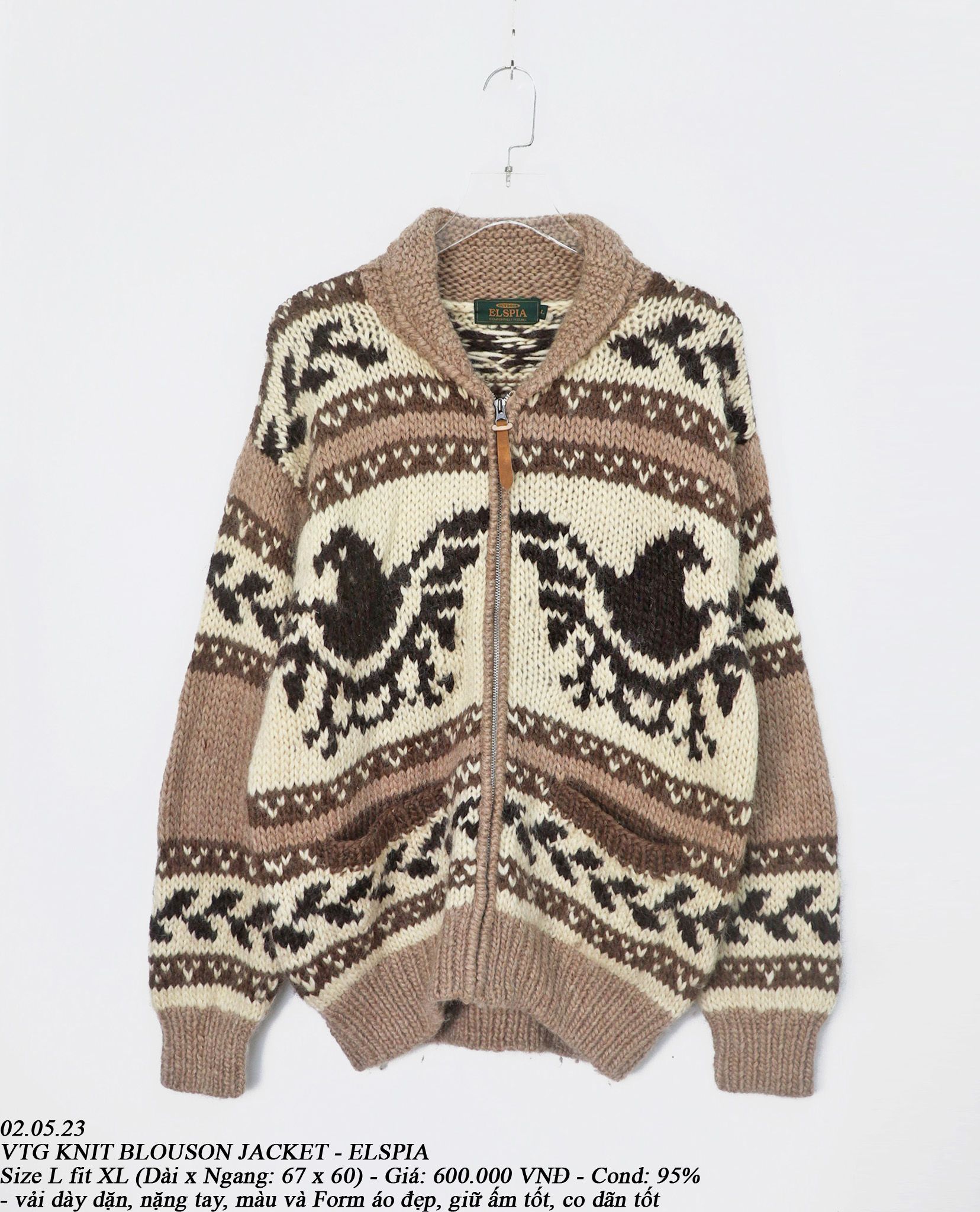 02.05.23 - VTG KNIT BLOUSON JACKET - ELSPIA