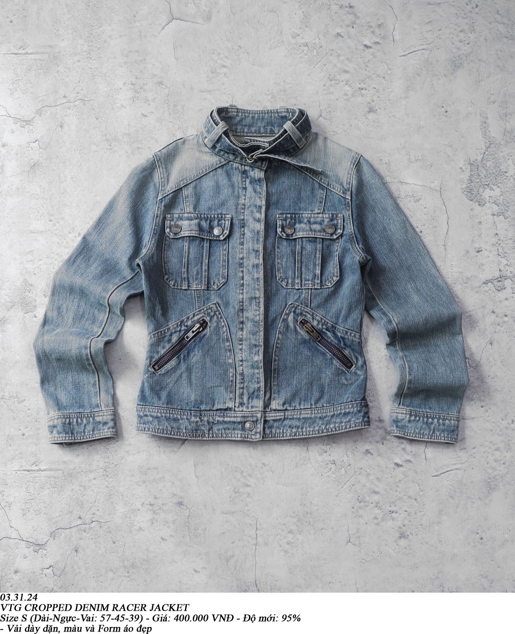 03.31.24 - VTG CROPPED DENIM RACER JACKET