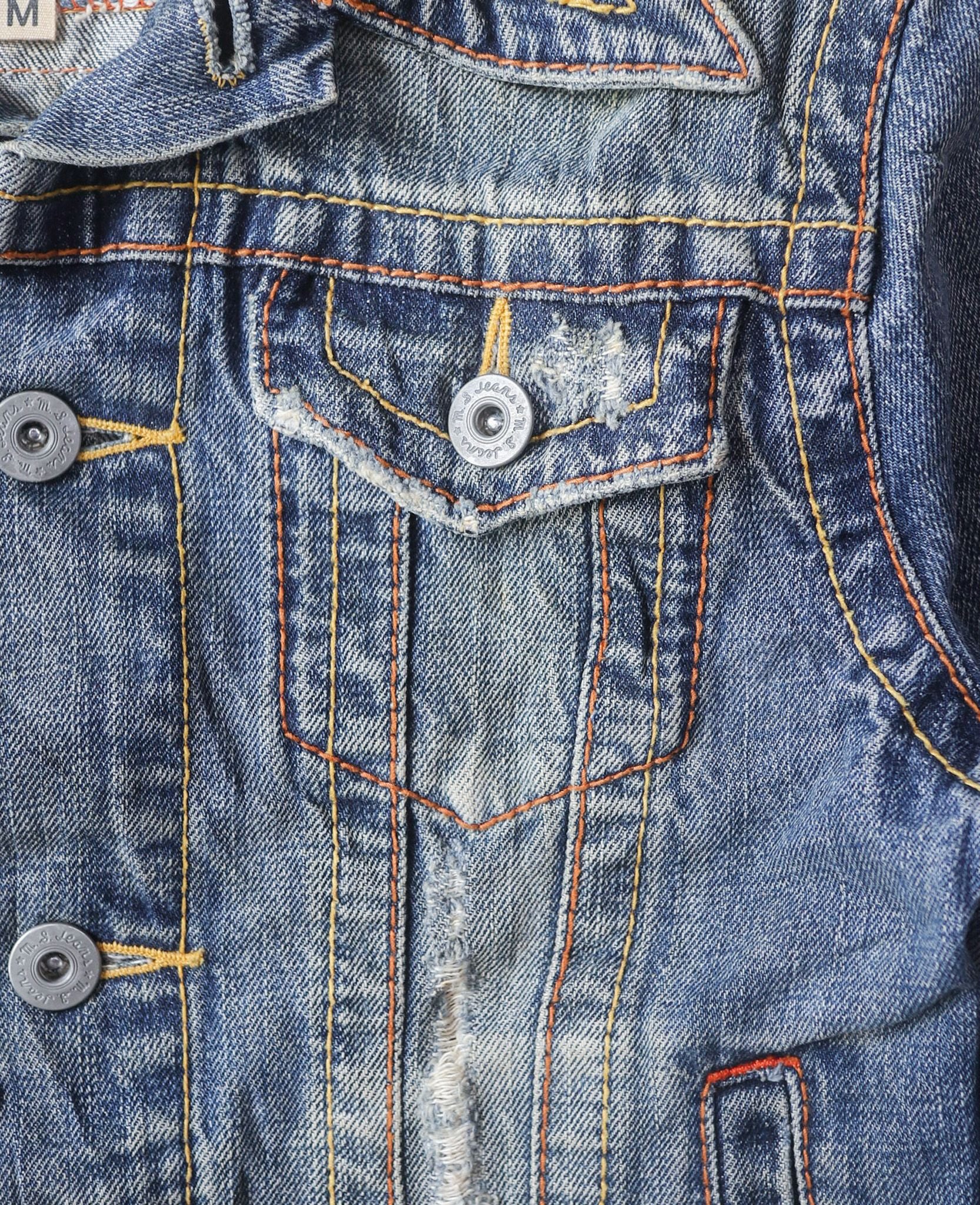 03.31.24 - VTG CROPPED DENIM TRUCKER JACKET - MAGIC SQUARE