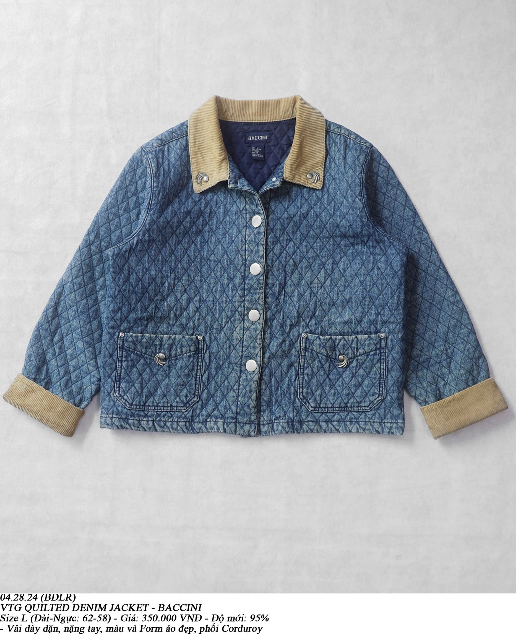 04.28.24 - VTG QUILTED DENIM JACKET - BACCINI