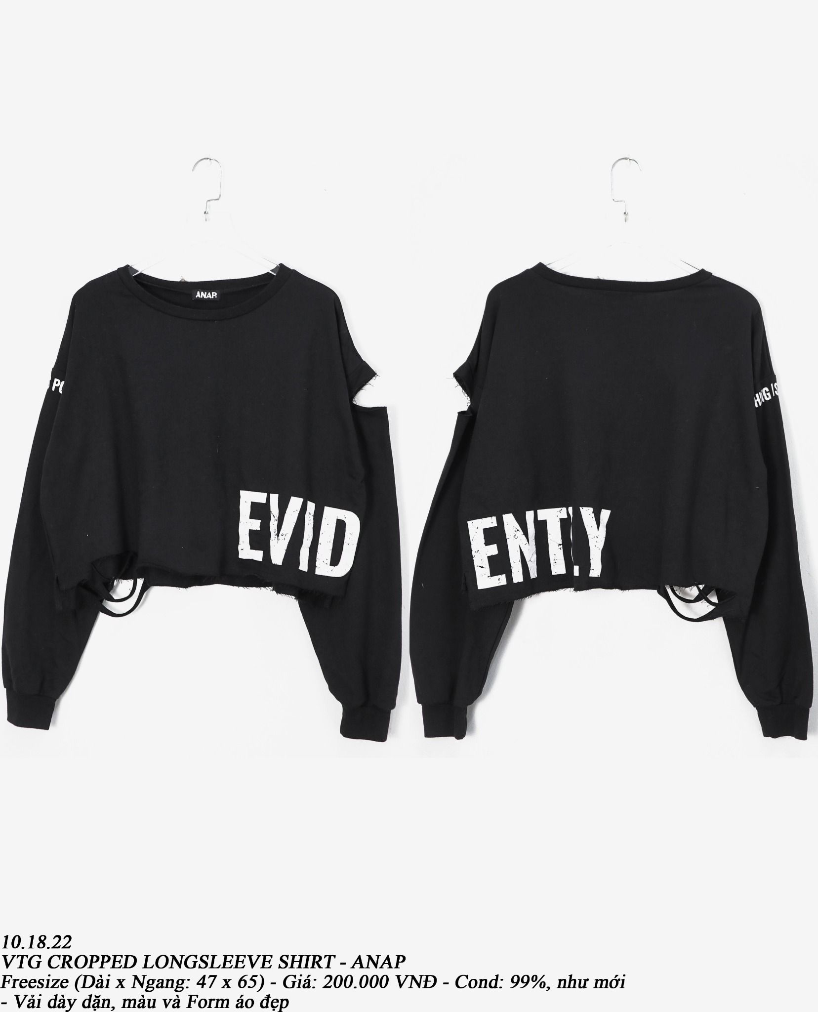 10.18.22 - VTG CROPPED LONGSLEEVE SHIRT - ANAP