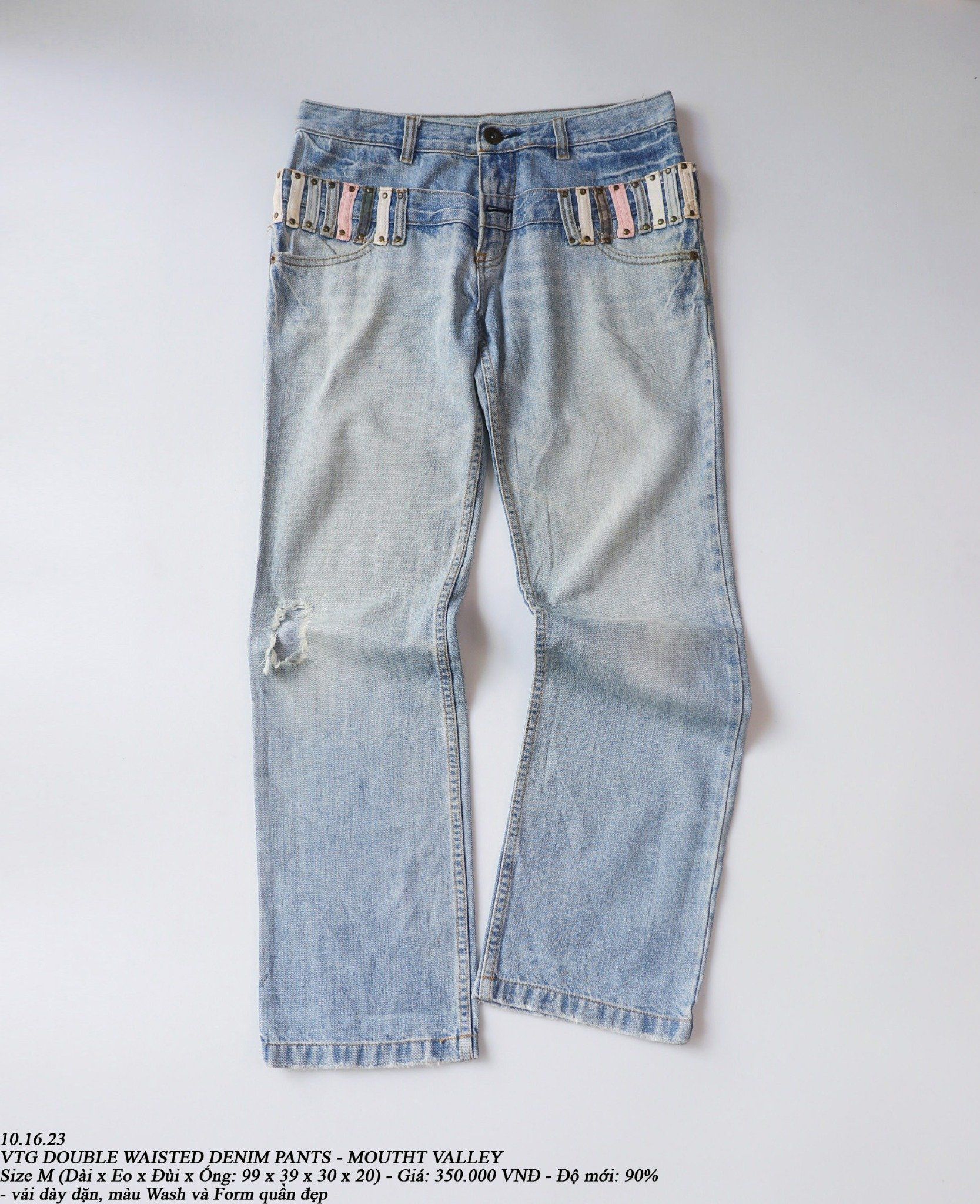 10.16.23 - VTG DOUBLE WAISTED DENIM PANTS - MOUTH VALLEY