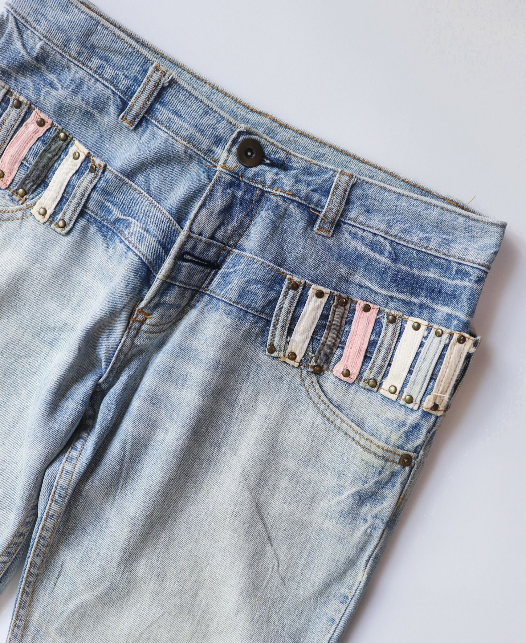 10.16.23 - VTG DOUBLE WAISTED DENIM PANTS - MOUTH VALLEY