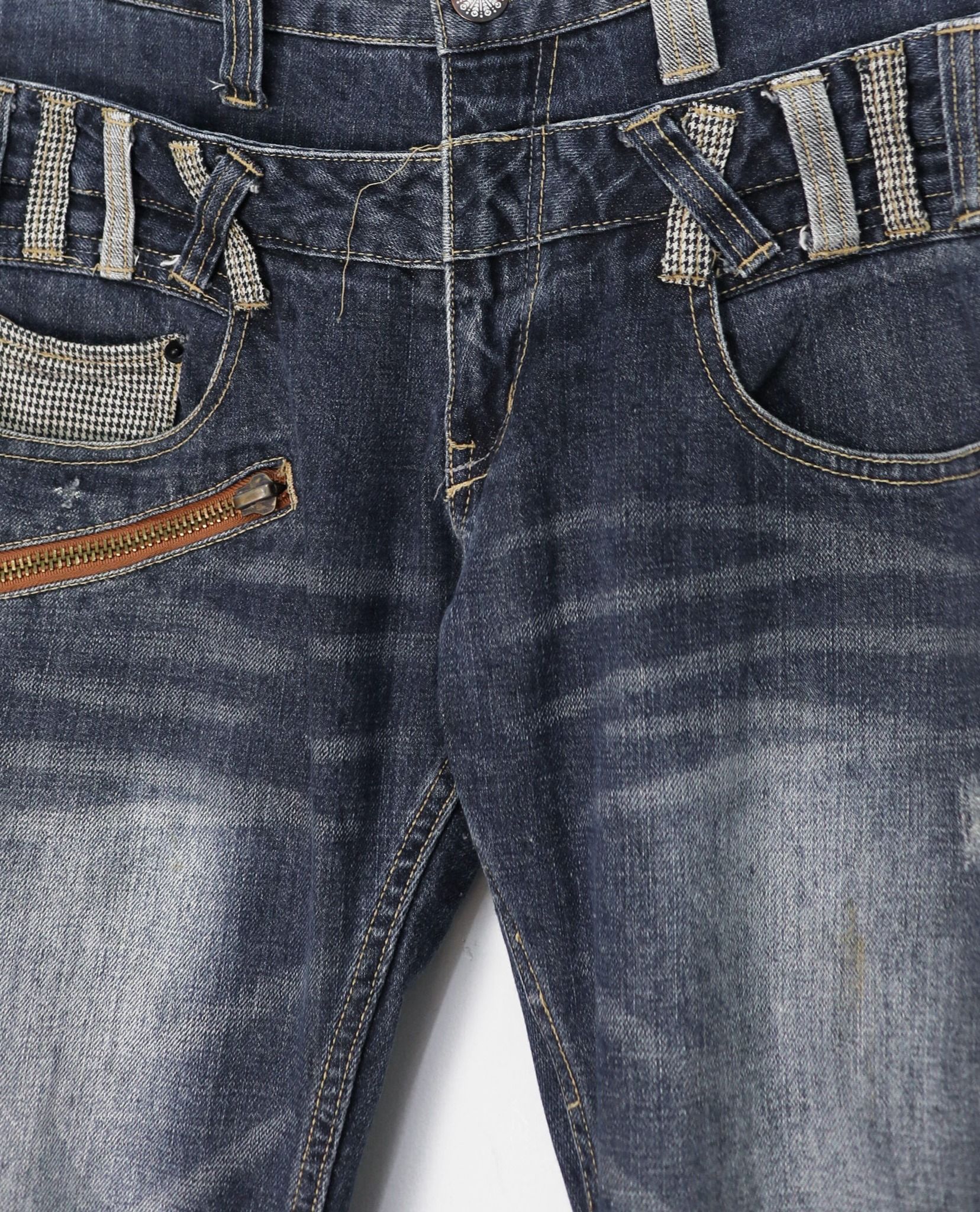 10.27.22 - VTG DOUBLE WAIST DENIM PANTS - STANDARDS OF URBAN CRAFT