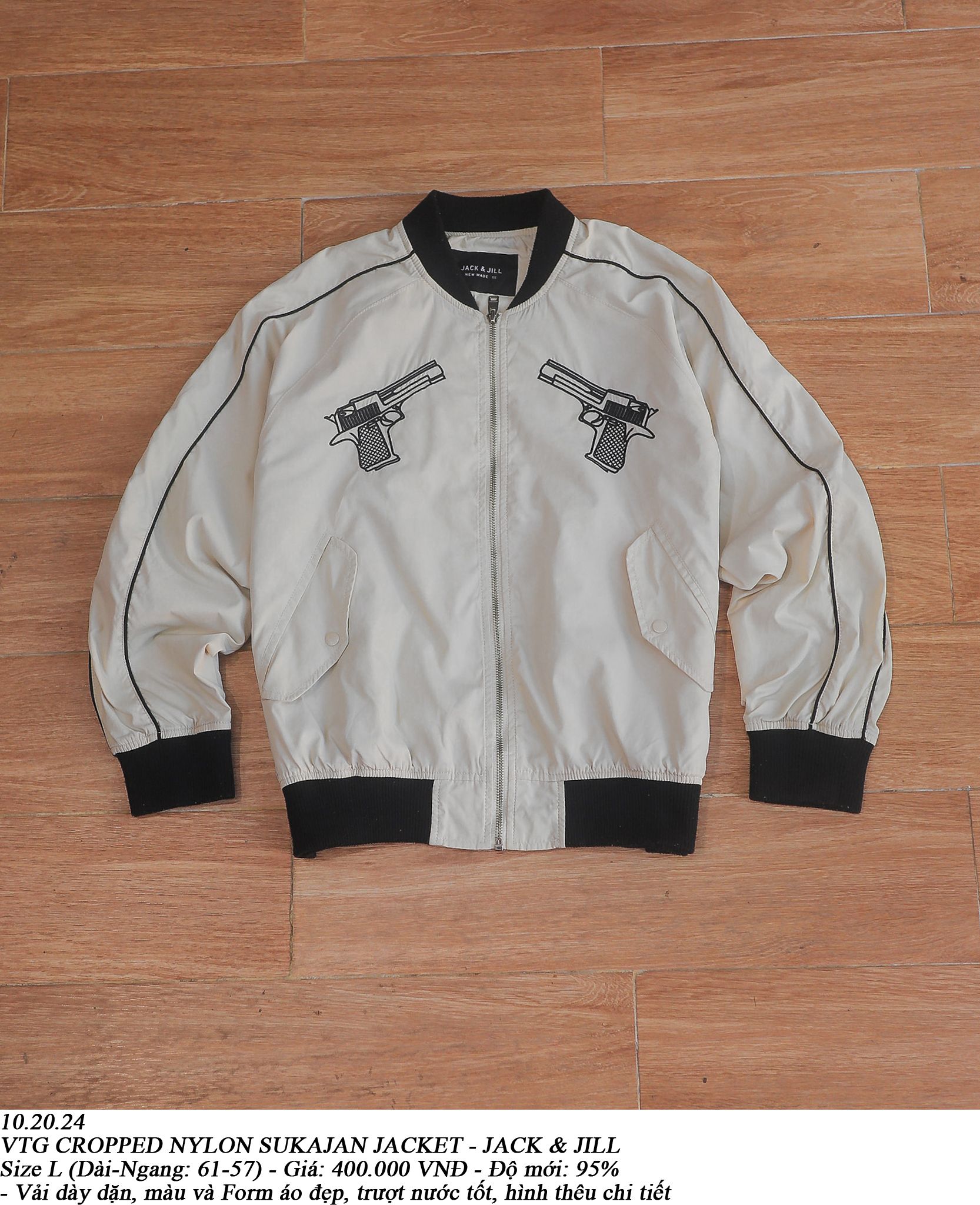10.20.24 - VTG CROPPED NYLON SUKAJAN JACKET - JACK & JILL