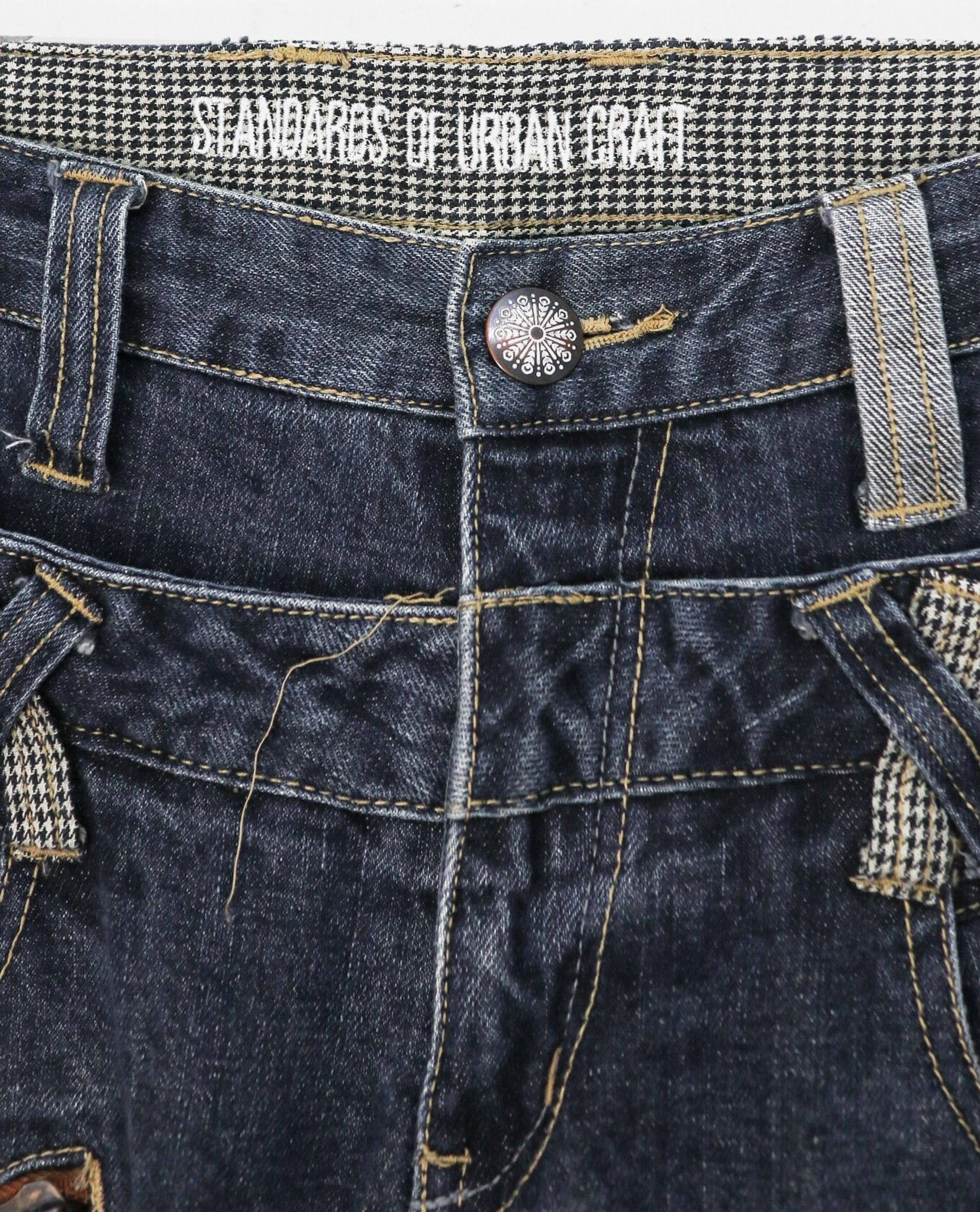 10.27.22 - VTG DOUBLE WAIST DENIM PANTS - STANDARDS OF URBAN CRAFT