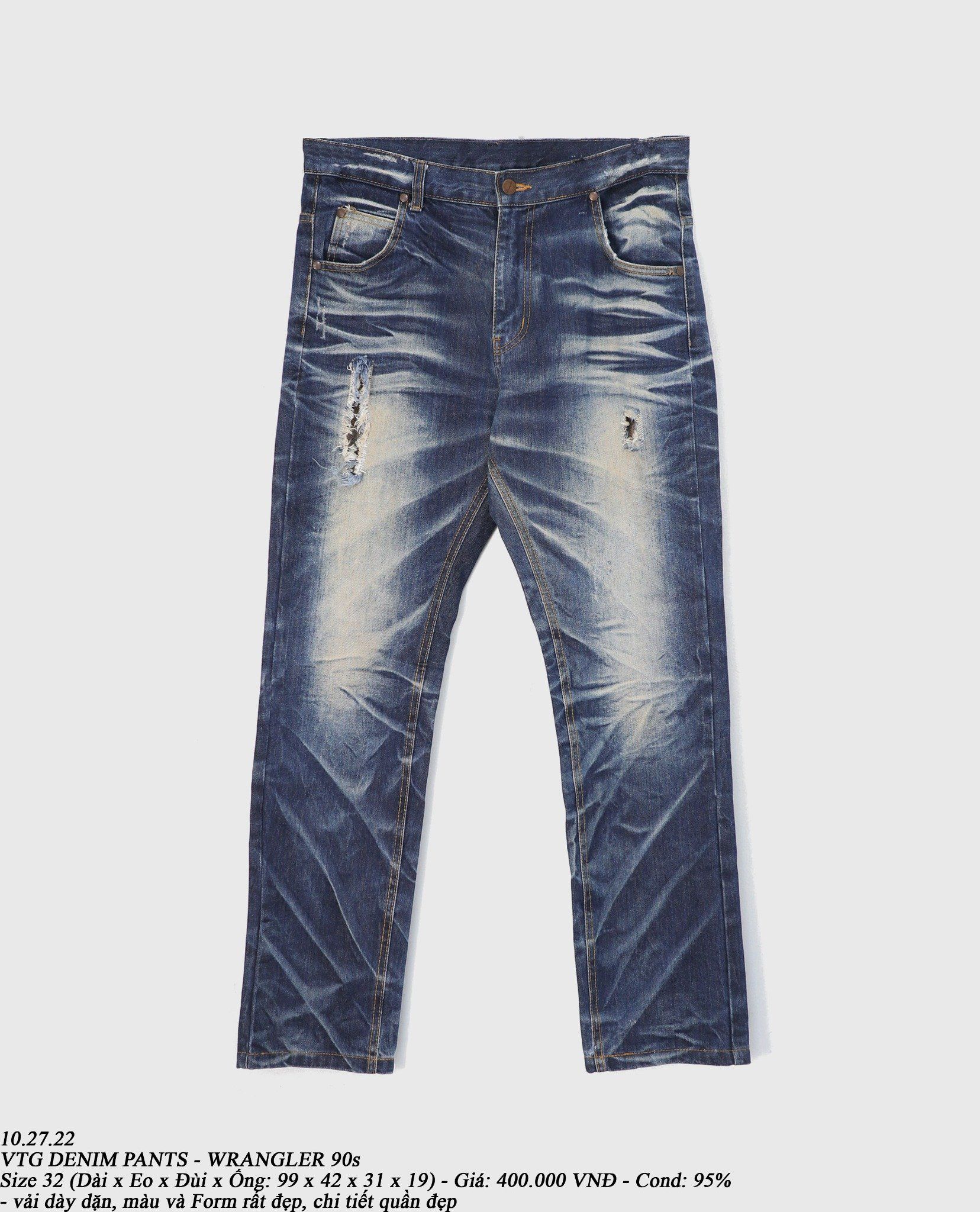 10.27.22 - VTG DENIM PANTS - WRANGLER 90s