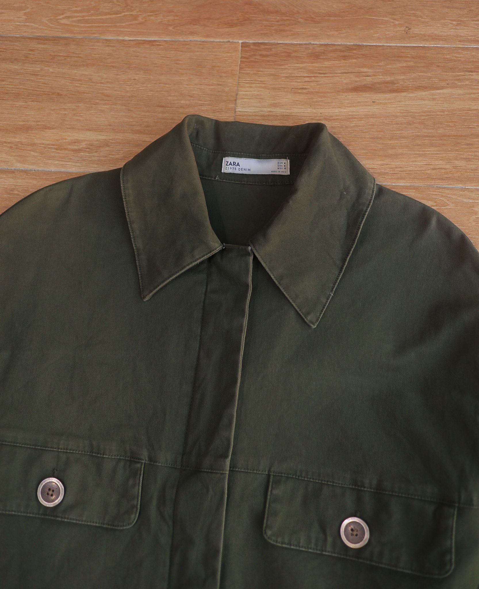 10.20.24 - VTG CROPPED TWILL BLOUSON JACKET - ZARA DENIM