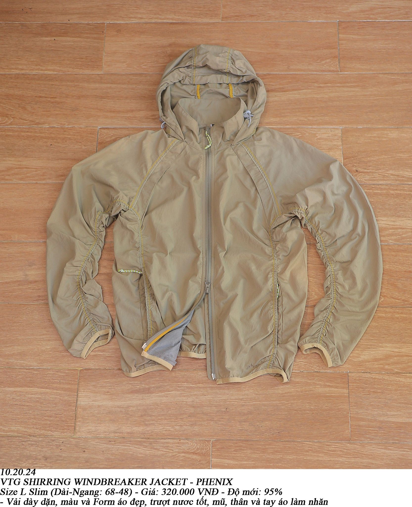 10.20.24 - VTG SHIRRING WINDBREAKER JACKET - PHENIX