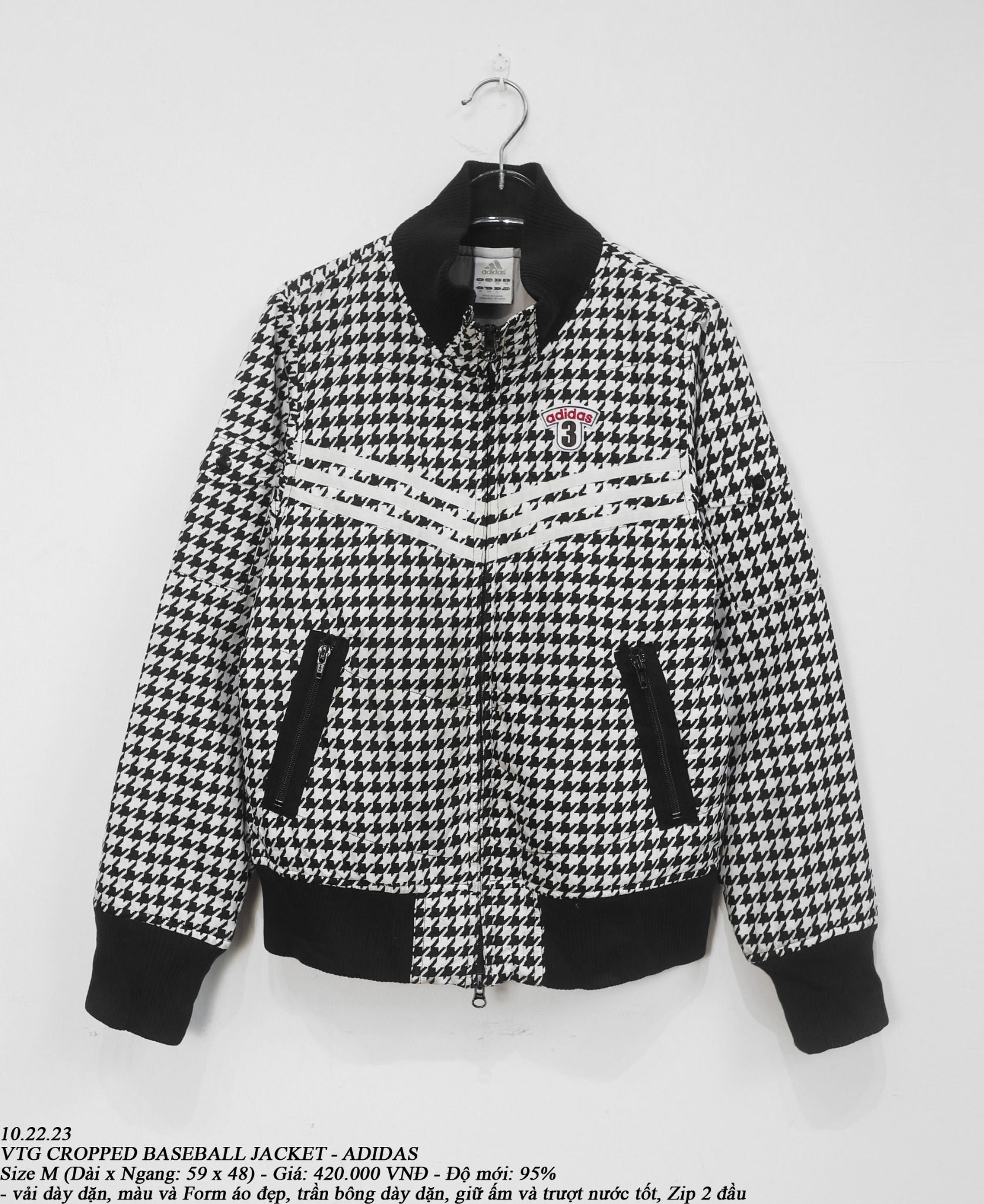 10.22.23 - VTG CROPPED BASEBALL JACKET - ADIDAS