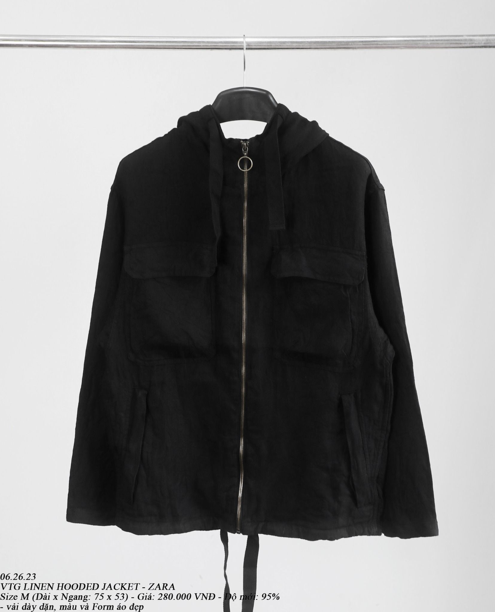 06.25.23 - VTG LINEN HOODED JACKET - ZARA