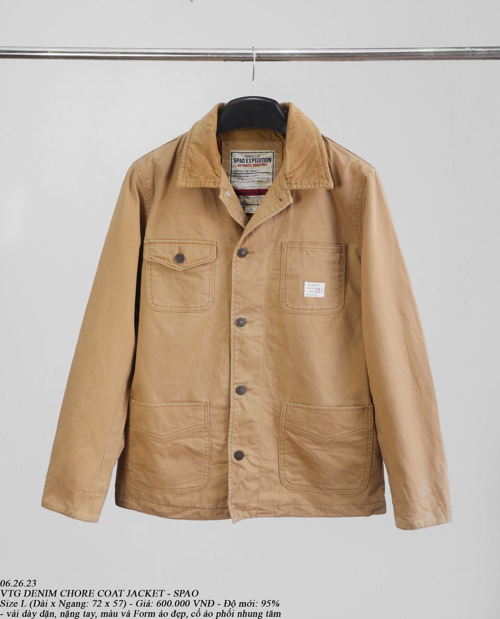 06.26.23 - VTG DENIM CHORE COAT JACKET - SPAO