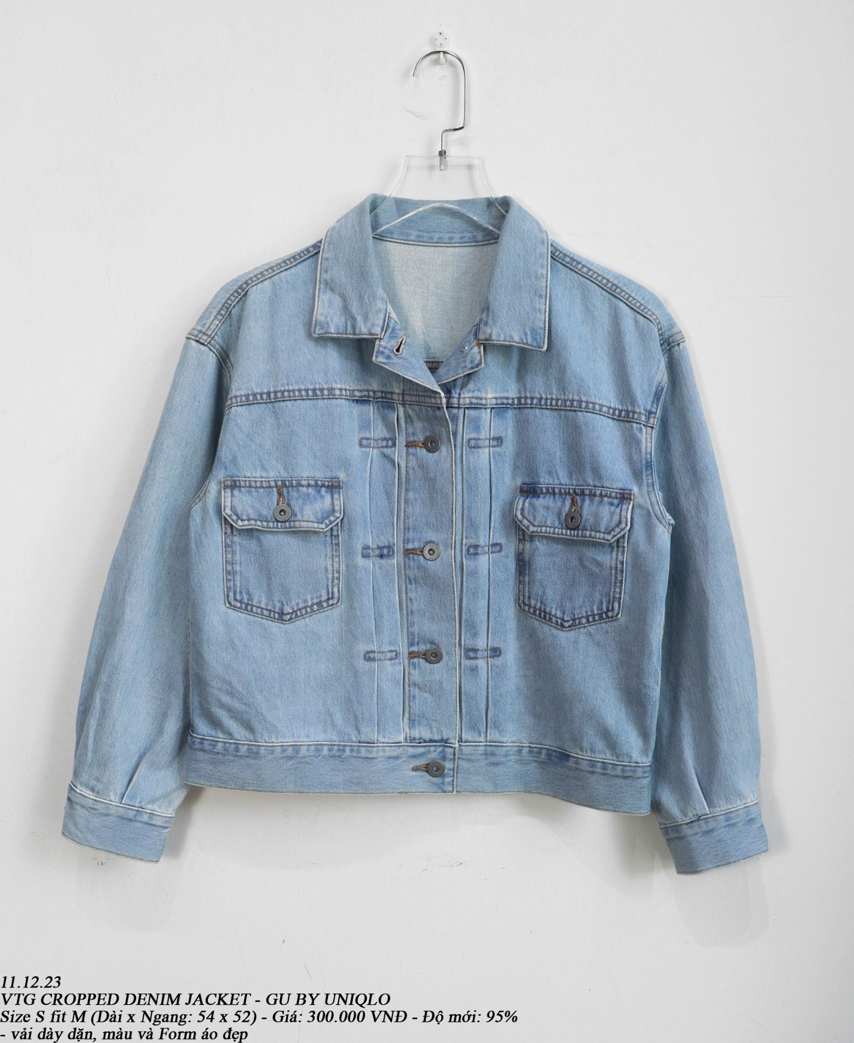 11.12.23 - VTG CROPPED DENIM JACKET - GU BY UNIQLO
