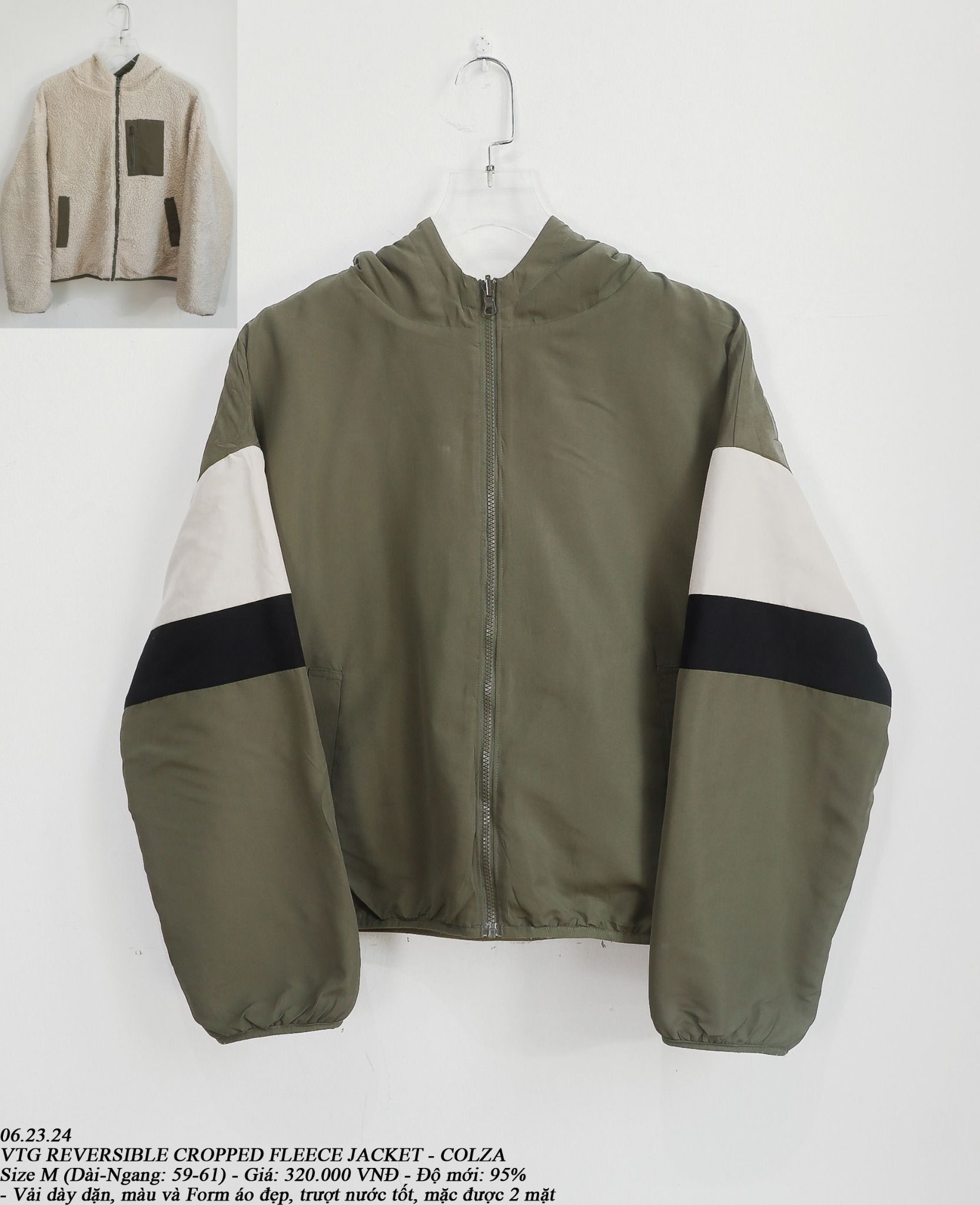 06.23.24 - VTG REVERSIBLE CROPPED FLEECE JACKET - COLZA