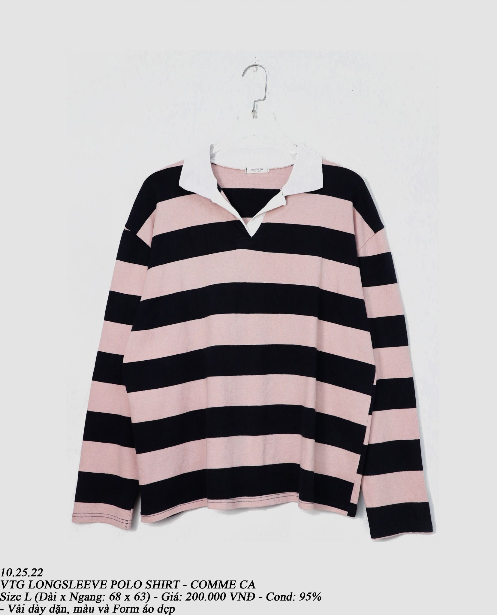 10.25.22 - VTG LONGSLEEVE POLO SHIRT - COMME CA