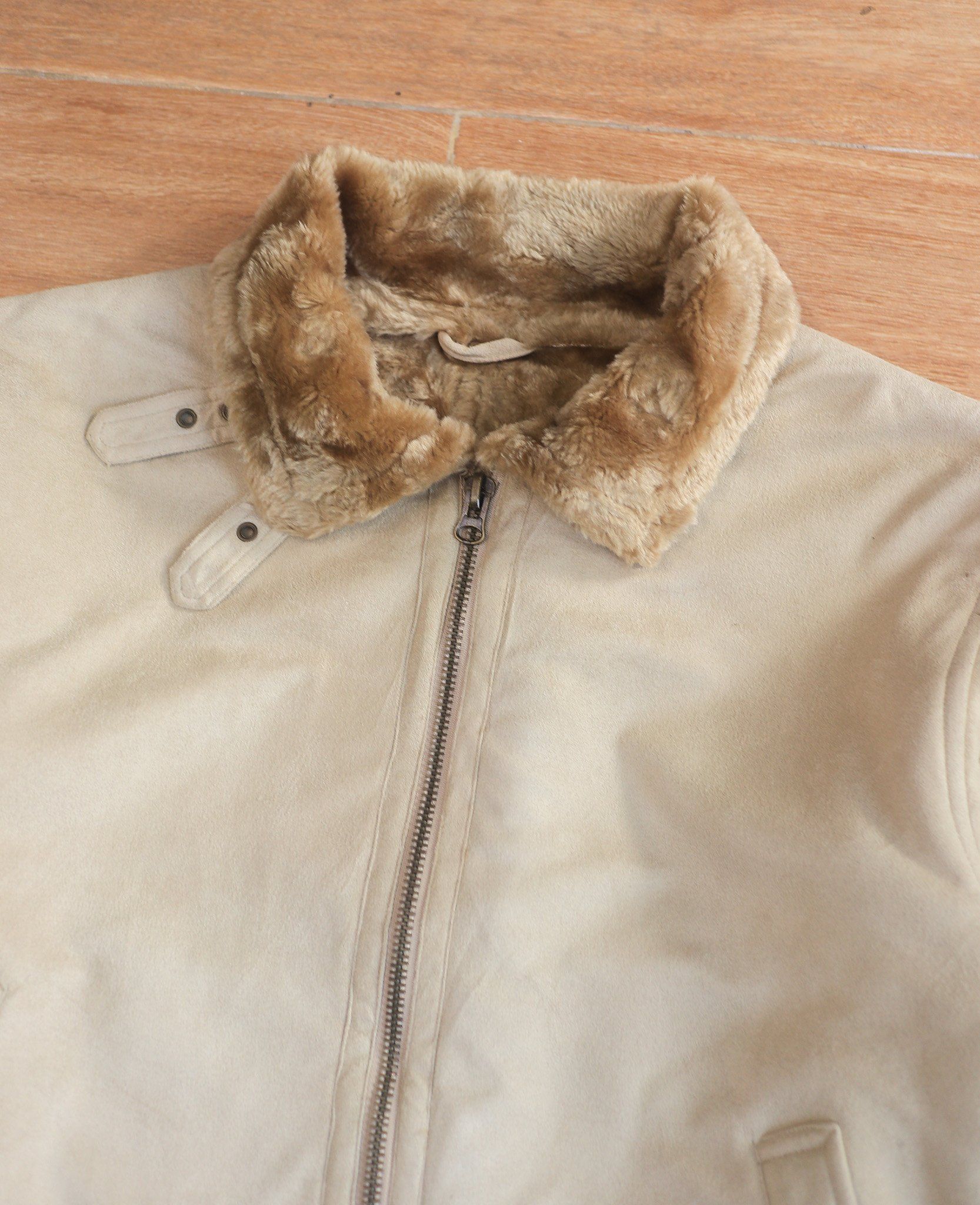 10.27.24 - VTG FUR LINED SUEDE RACER JACKET - VAN JAC