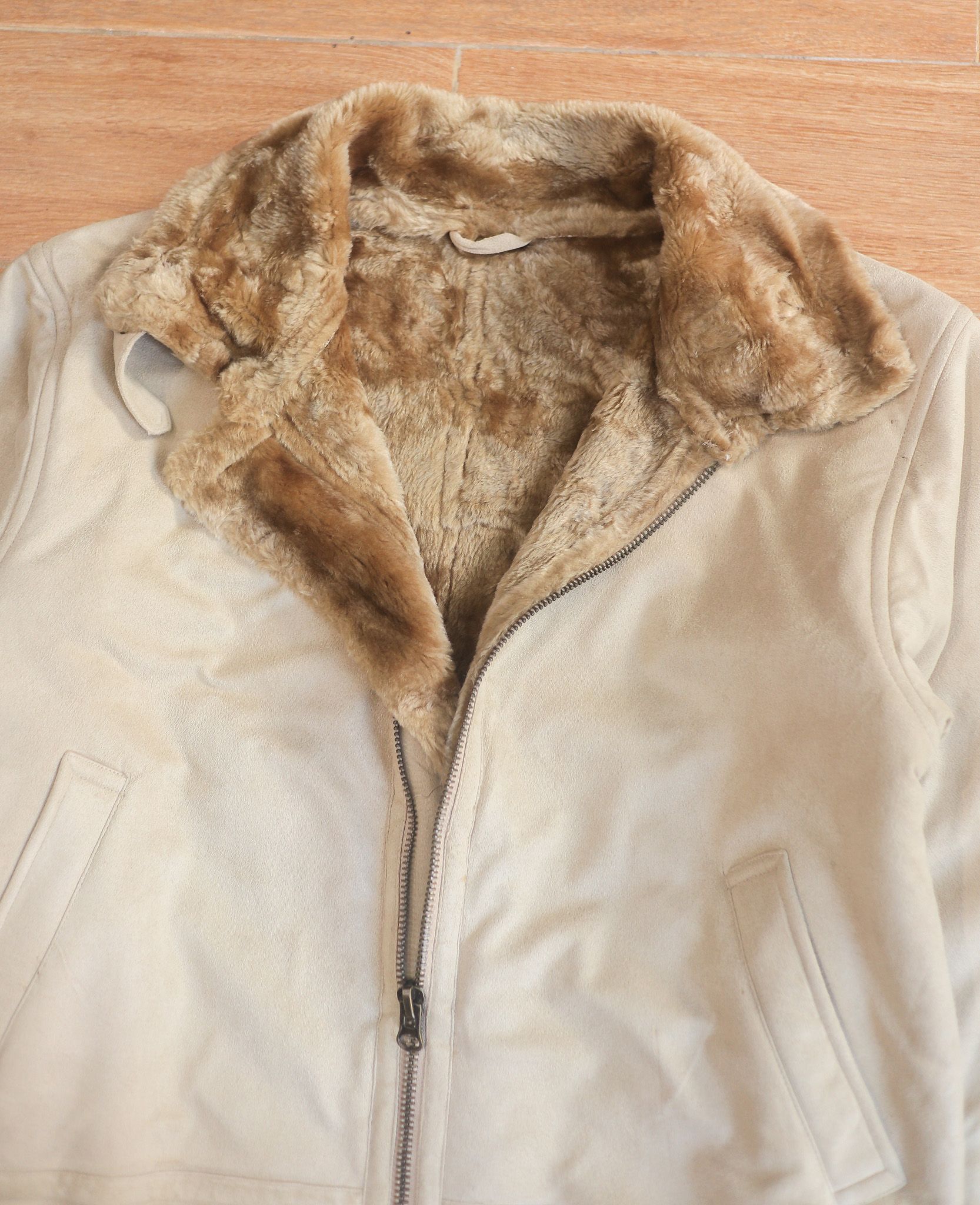 10.27.24 - VTG FUR LINED SUEDE RACER JACKET - VAN JAC