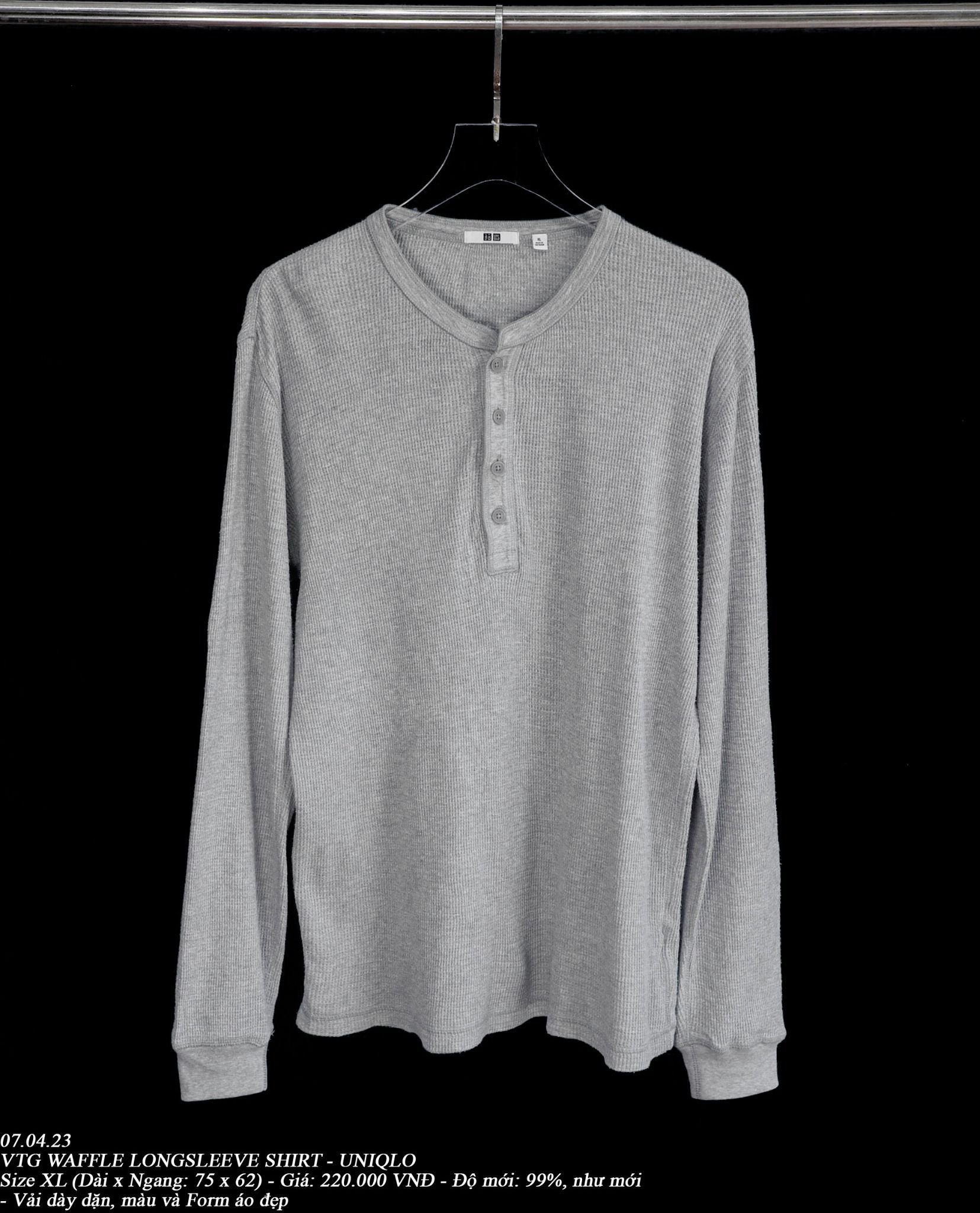 07.04.23 - VTG WAFFLE LONGSLEEVE SHIRT - UNIQLO