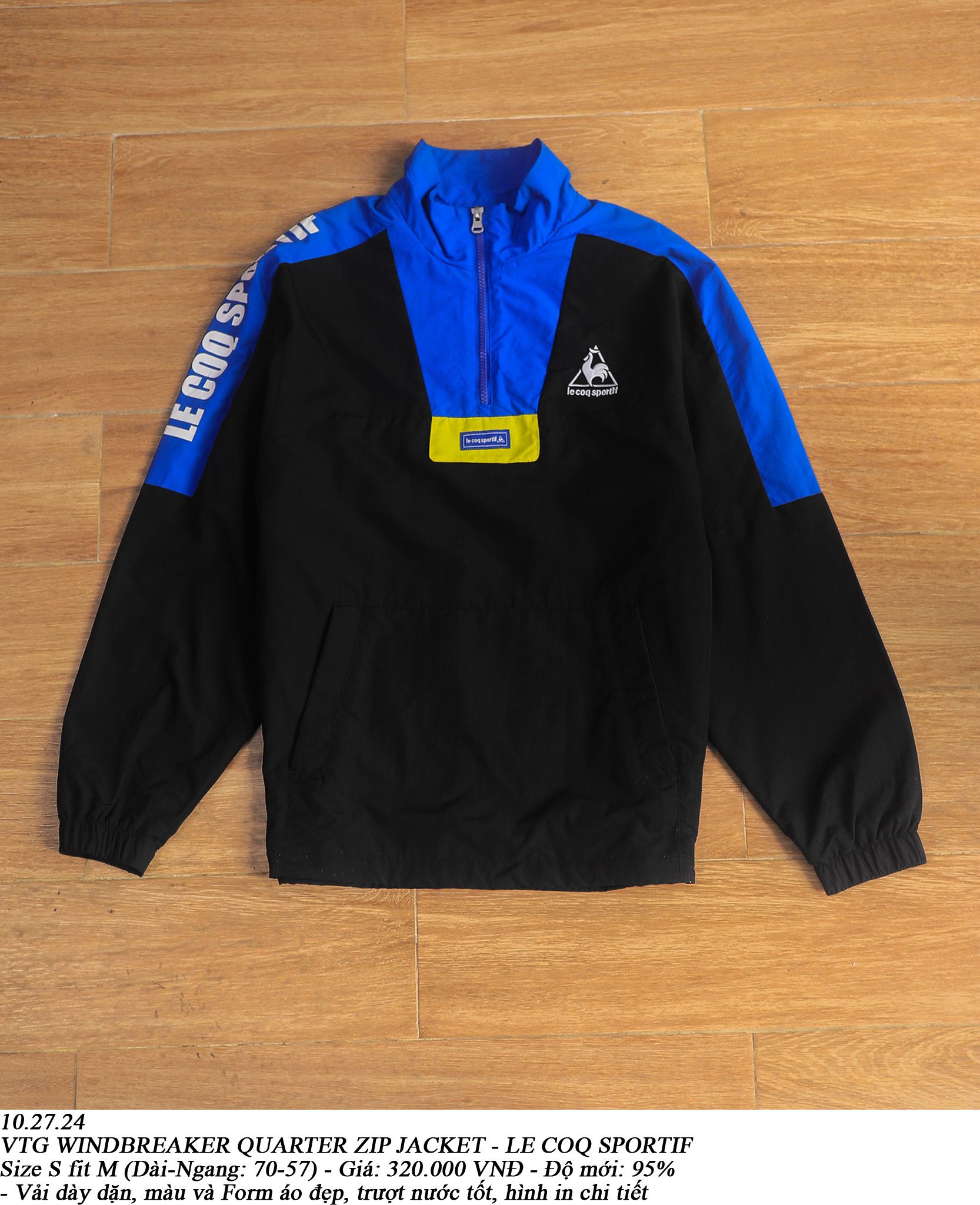 10.27.24 - VTG WINDBREAKER QUARTER ZIP JACKET - LE COQ SPORTIF