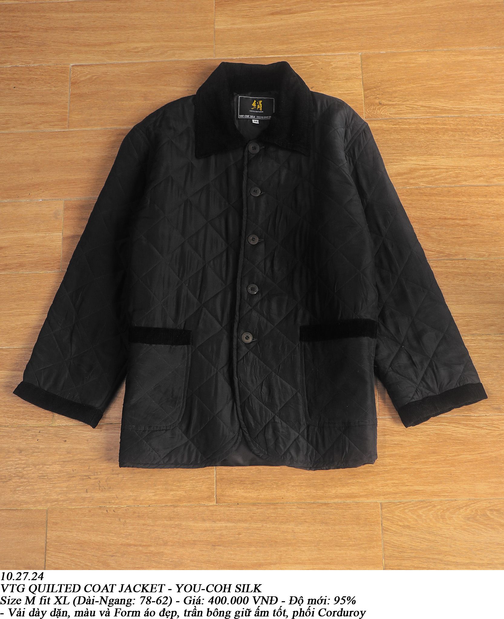 10.27.24 - VTG QUILTED COACH JACKET - YOU-COH SILK