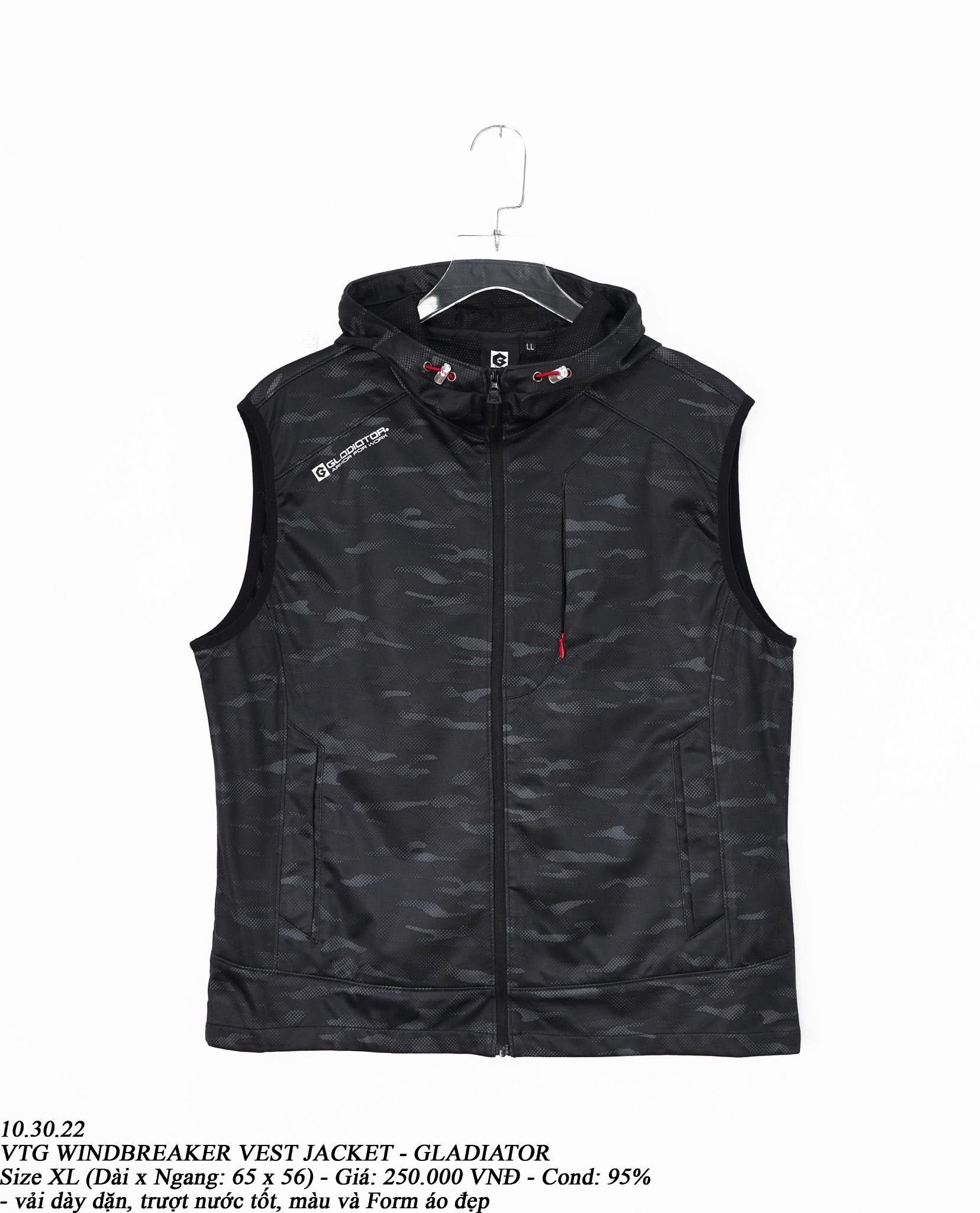 10.30.22 - VTG WINDBREAKER VEST JACKET - GLADIATOR