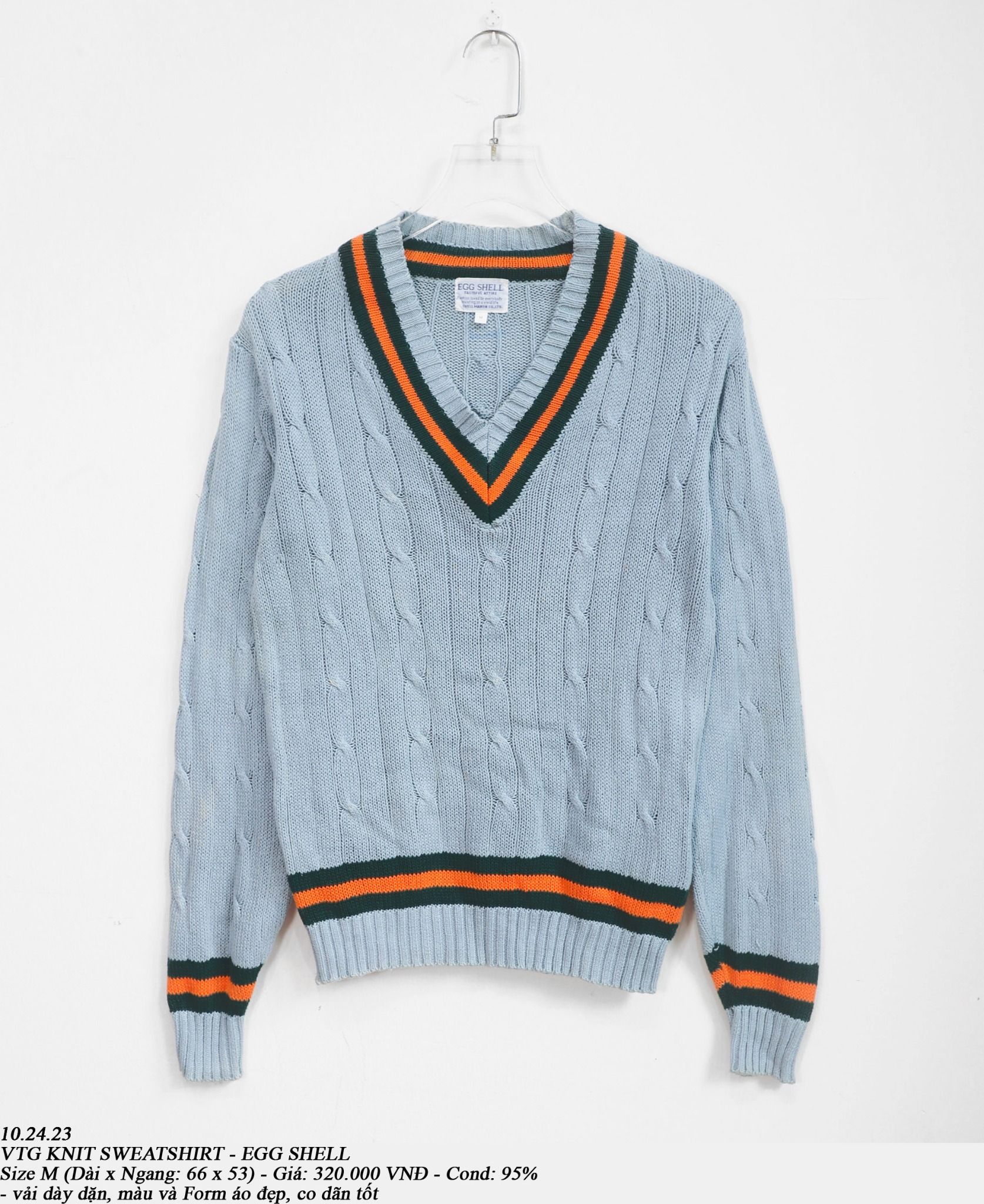 10.24.23 - VTG KNIT SWEATSHIRT - EGG SHELL
