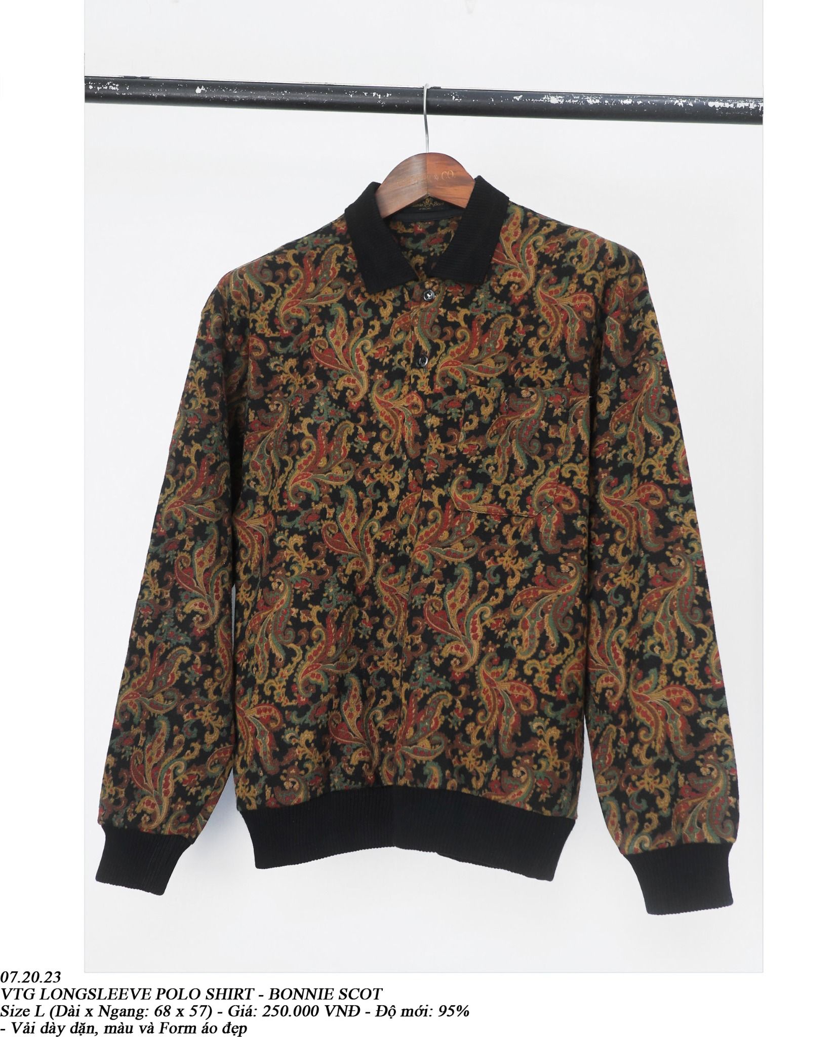 07.20.23 - VTG LONGSLEEVE POLO SHIRT - BONNIE SCOT
