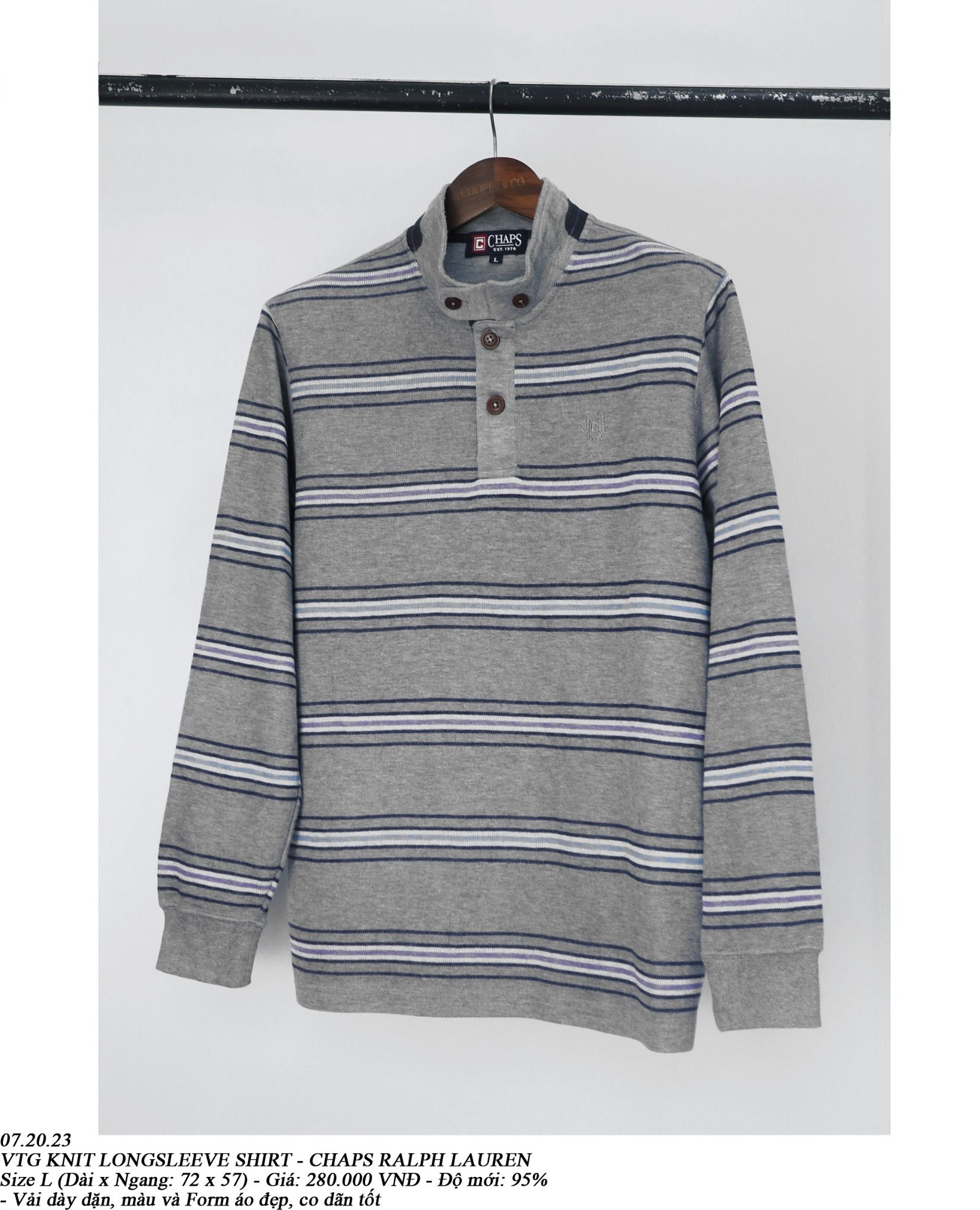 07.20.23 - VTG KNIT LONGSLEEVE SHIRT - CHAPS RALPH LAUREN