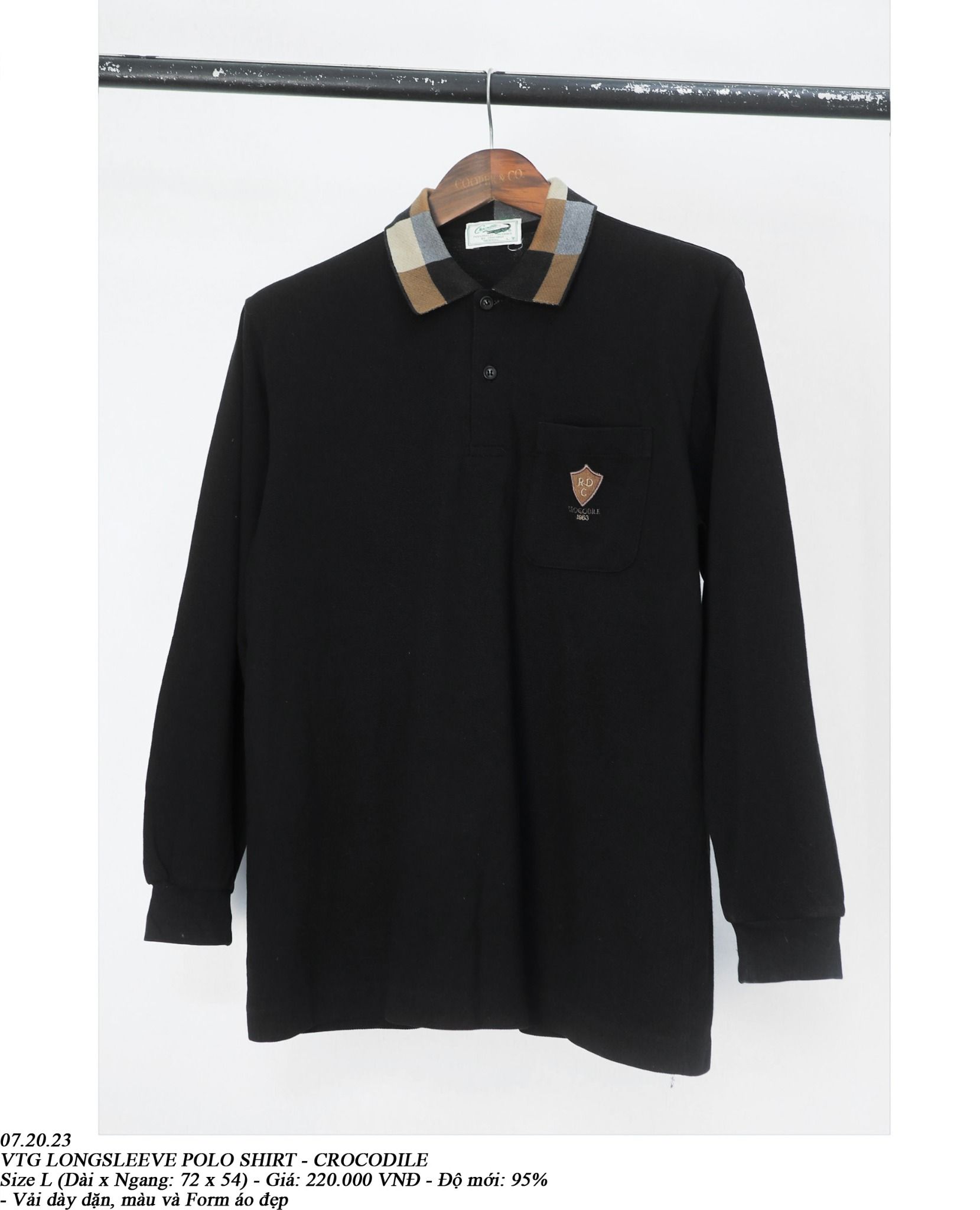07.20.23 - VTG LONGSLEEVE POLO SHIRT - CROCODILE