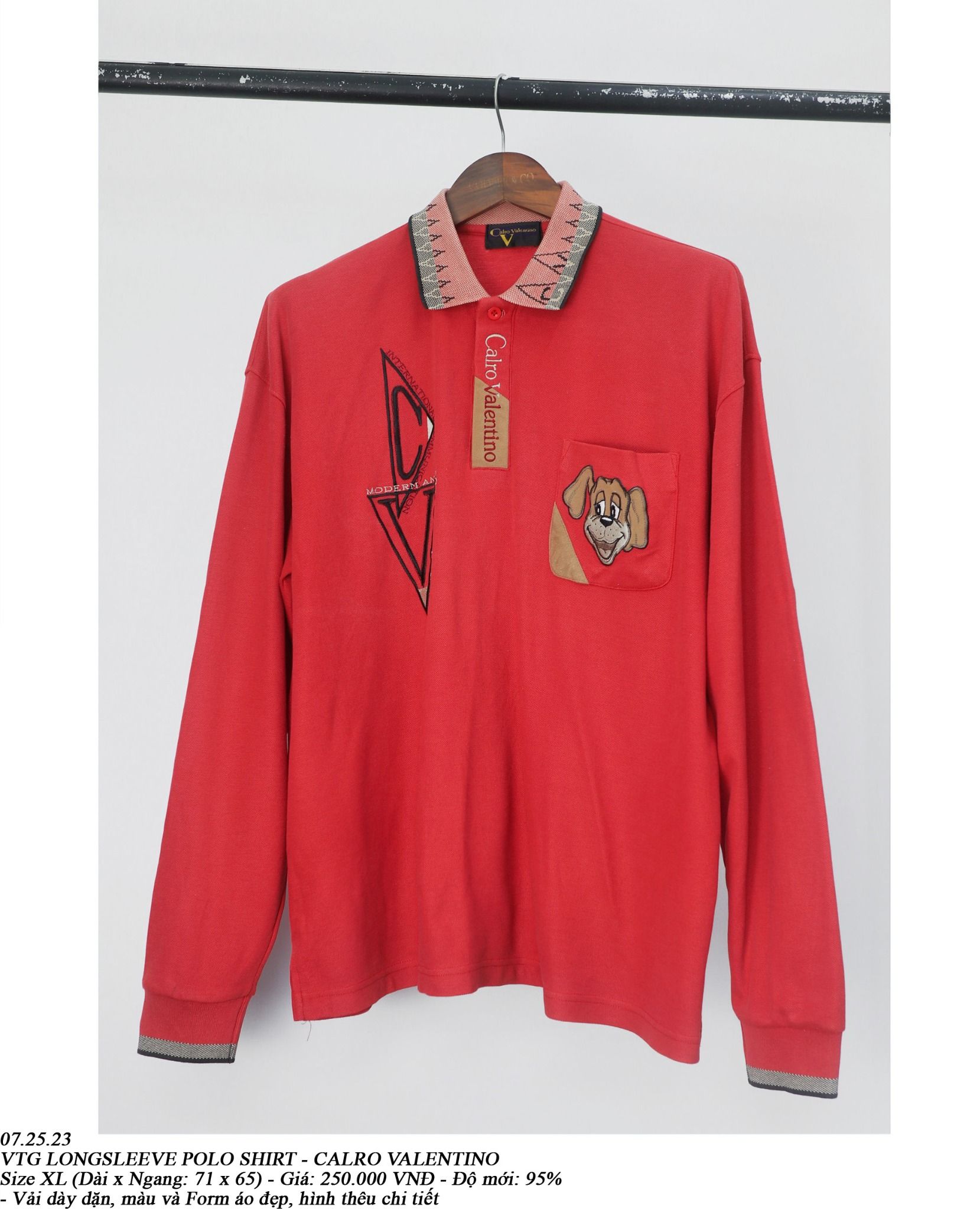 07.25.23 - VTG LONGSLEEVE POLO SHIRT - CALRO VALENTINO