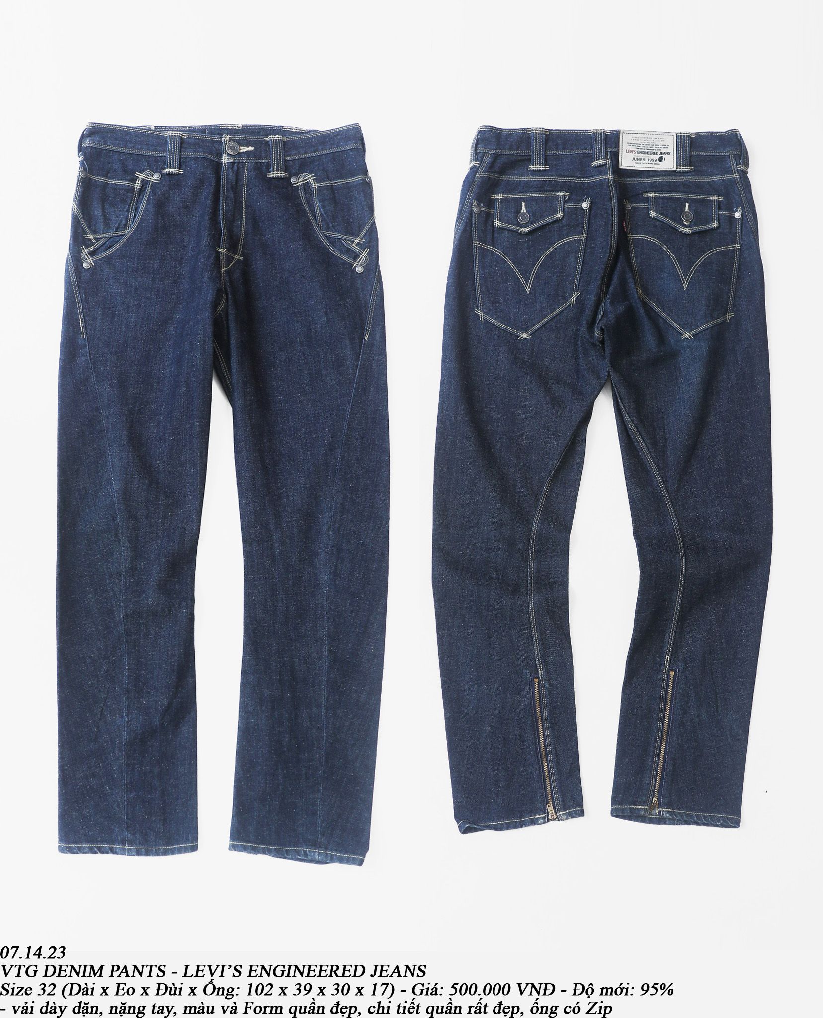07.14.23 - VTG DENIM PANTS - LEVI'S ENGINEERED JEANS